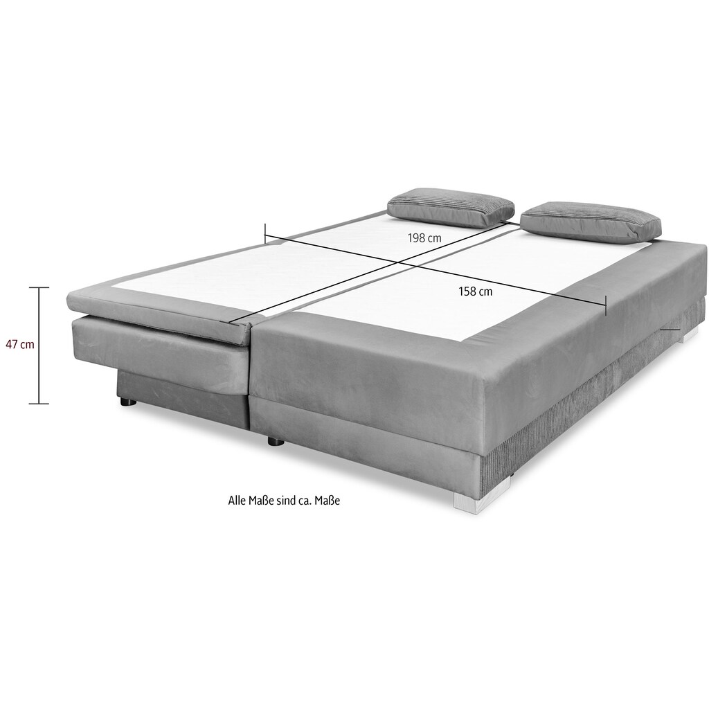 INOSIGN Schlafsofa »Ben«, mit Boxspringaufbau, Bettfunktion & Bettkasten, Dauerschlafsofa