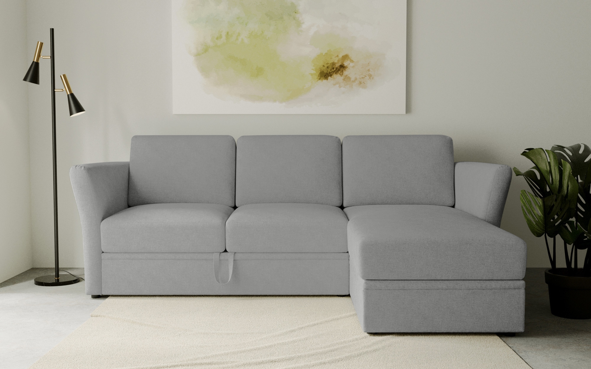 OTTO home Ecksofa "Lavars, L-Form, Schlafsofa" mit Bettfunktion und Stauraum, in zwei verschiedenen Bezugsqualitäten