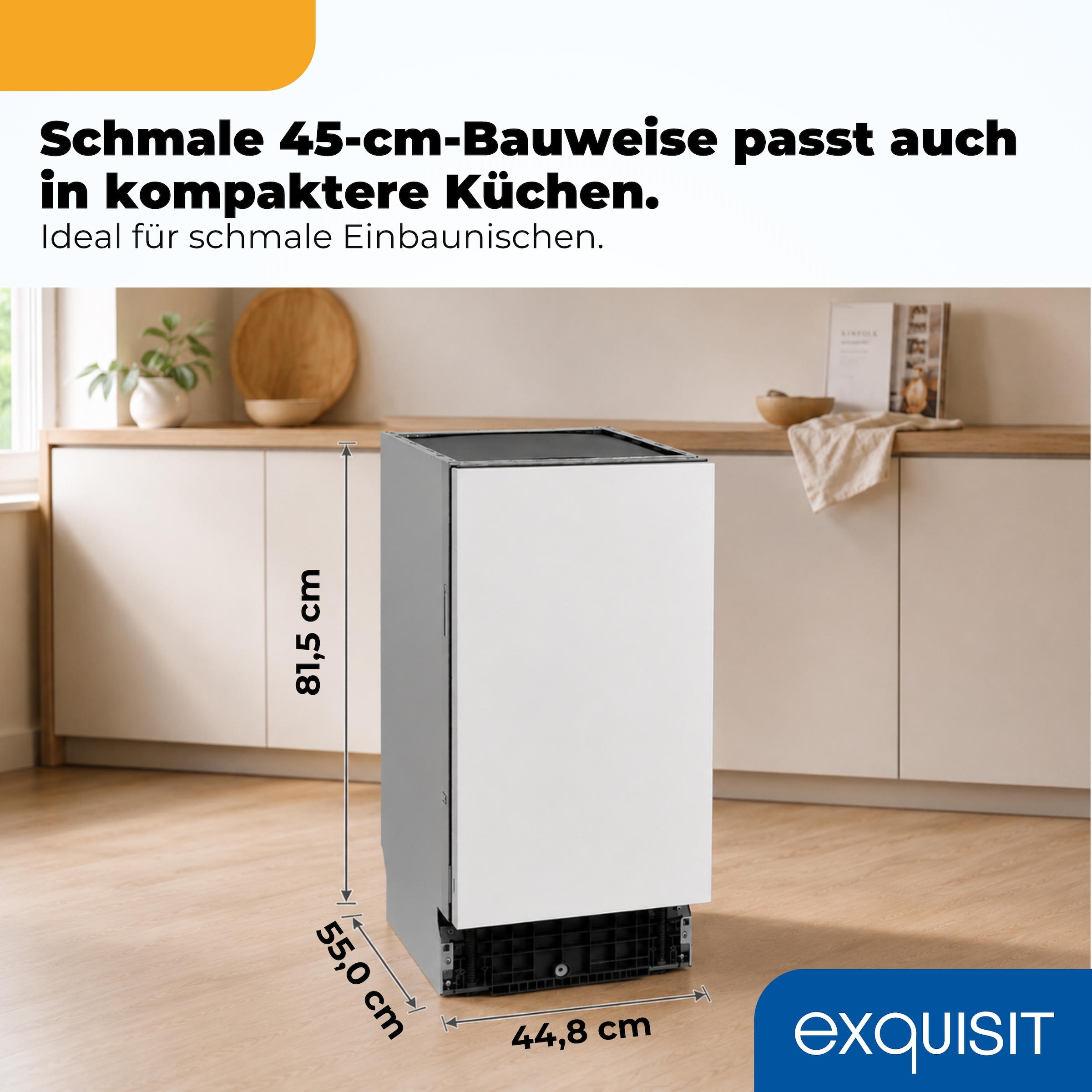 exquisit vollintegrierbarer Geschirrspüler 9311 »EGSP9311-E-450C schwarz« 9,8 l 11 tlg. Maßgedecke Mehr Komfort mit LED-Fußbodenanzeige & AquaStop