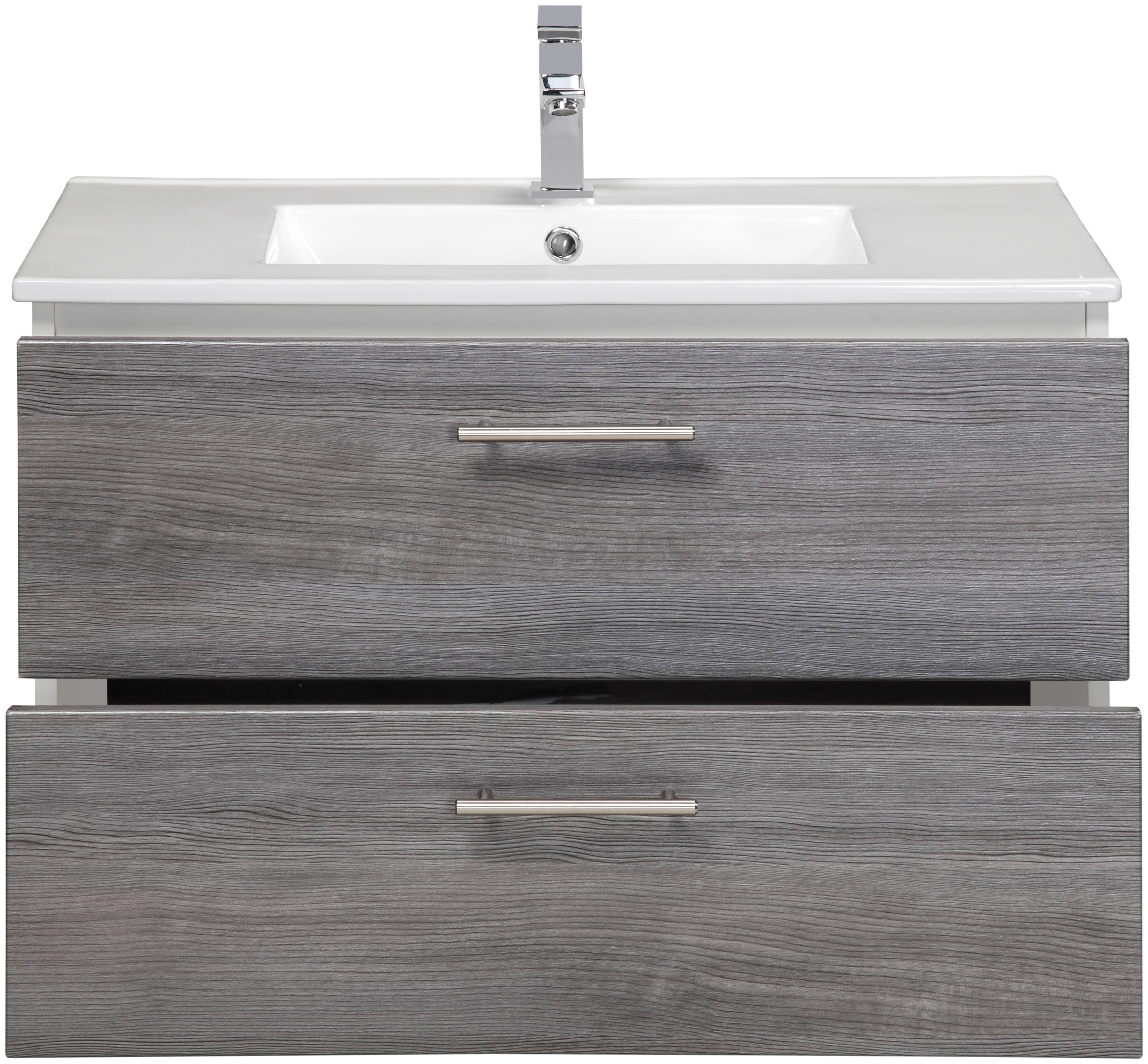 Thumbnail - welltime Waschtisch "Trento Badezimmerschrank mit Becken Bestseller", Badmöbel in Breite 80 cm, Waschplatz mit 2 Schubla...