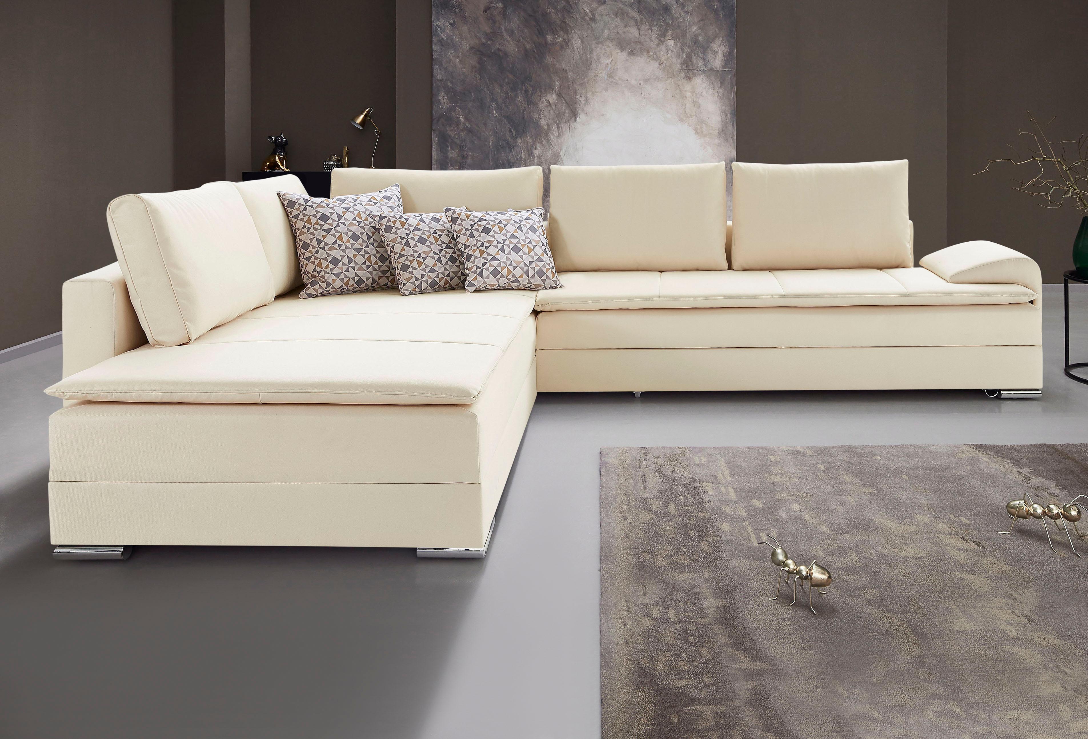 Home affaire Ecksofa "Night & Day L-Form, B: 324 cm, Dauer-Schlaffunktion und Armlehne" Schlaffunktion & Bettkasten, Boxspringbett 180x200 cm