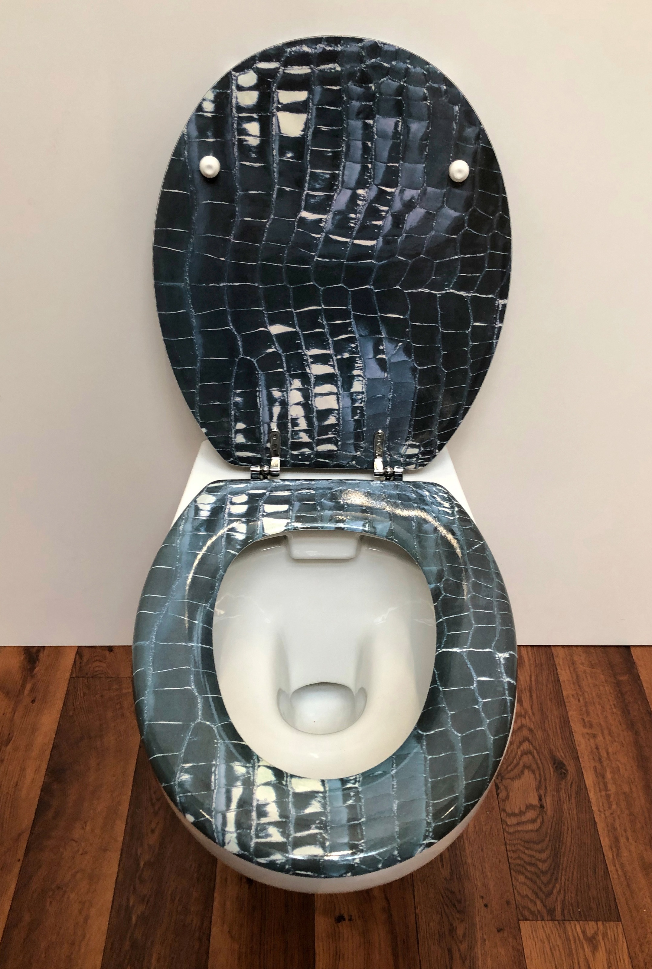 ADOB WC-Sitz »Leder«, mit messingverchromten Scharnieren