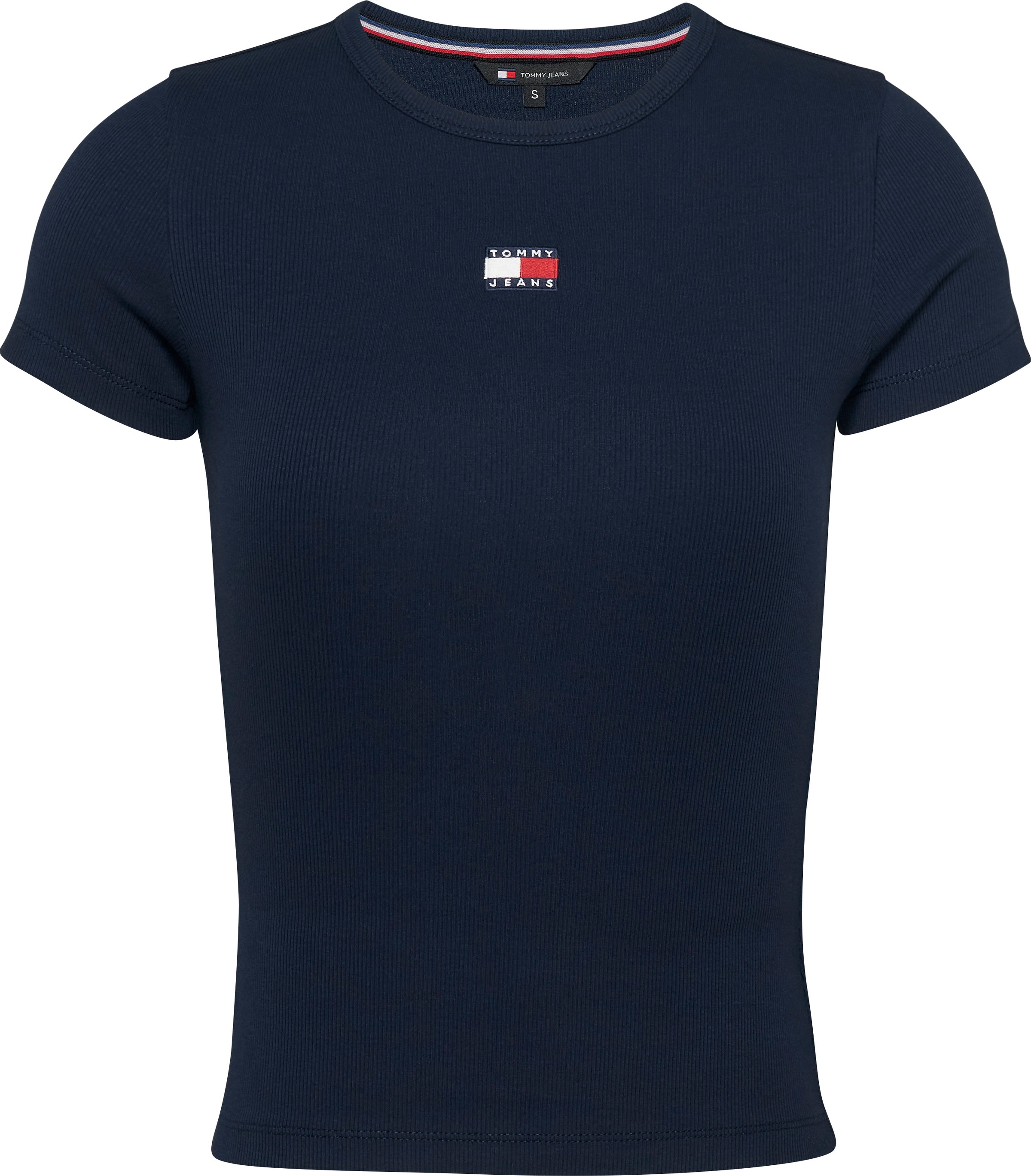 Tommy Jeans T-Shirt »TJW SLIM BADGE RIB TEE«, in Rippoptik