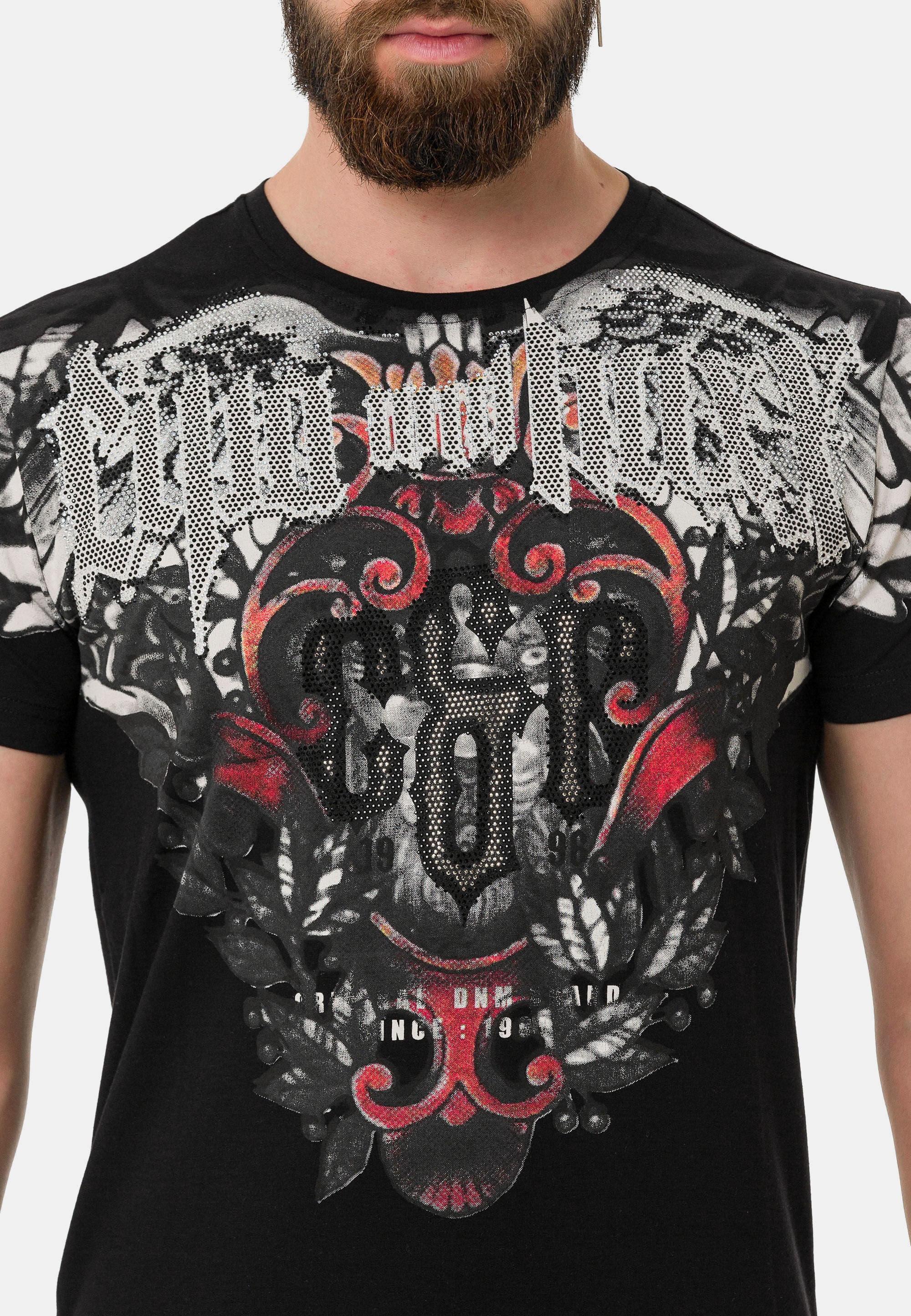 Cipo & Baxx T-Shirt »T-Shirt«, aus hochwertiger Baumwolle