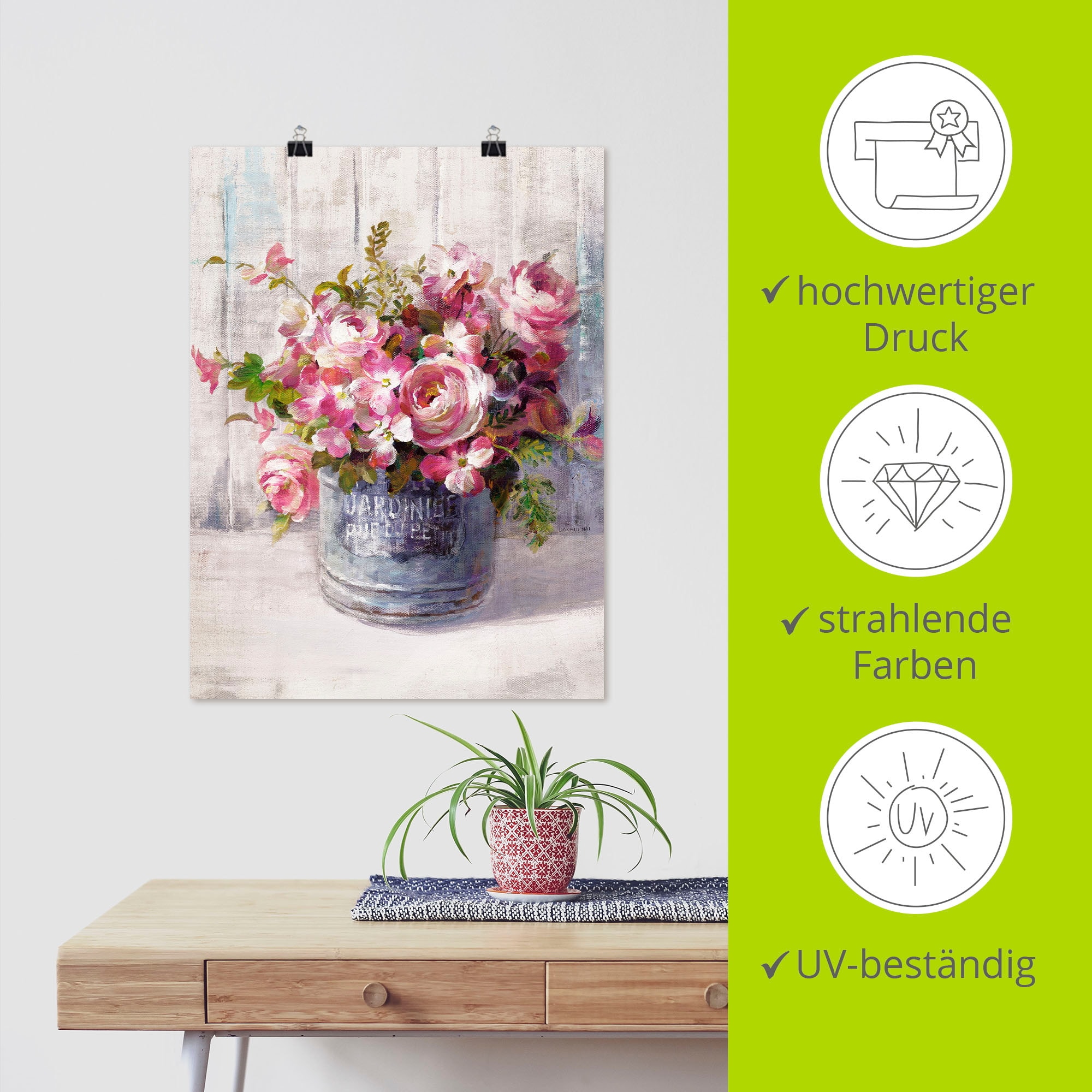 Artland Wandbild »Gartenblumen I«, Blumen, (1 St.), als Leinwandbild, Poster in verschied. Größen
