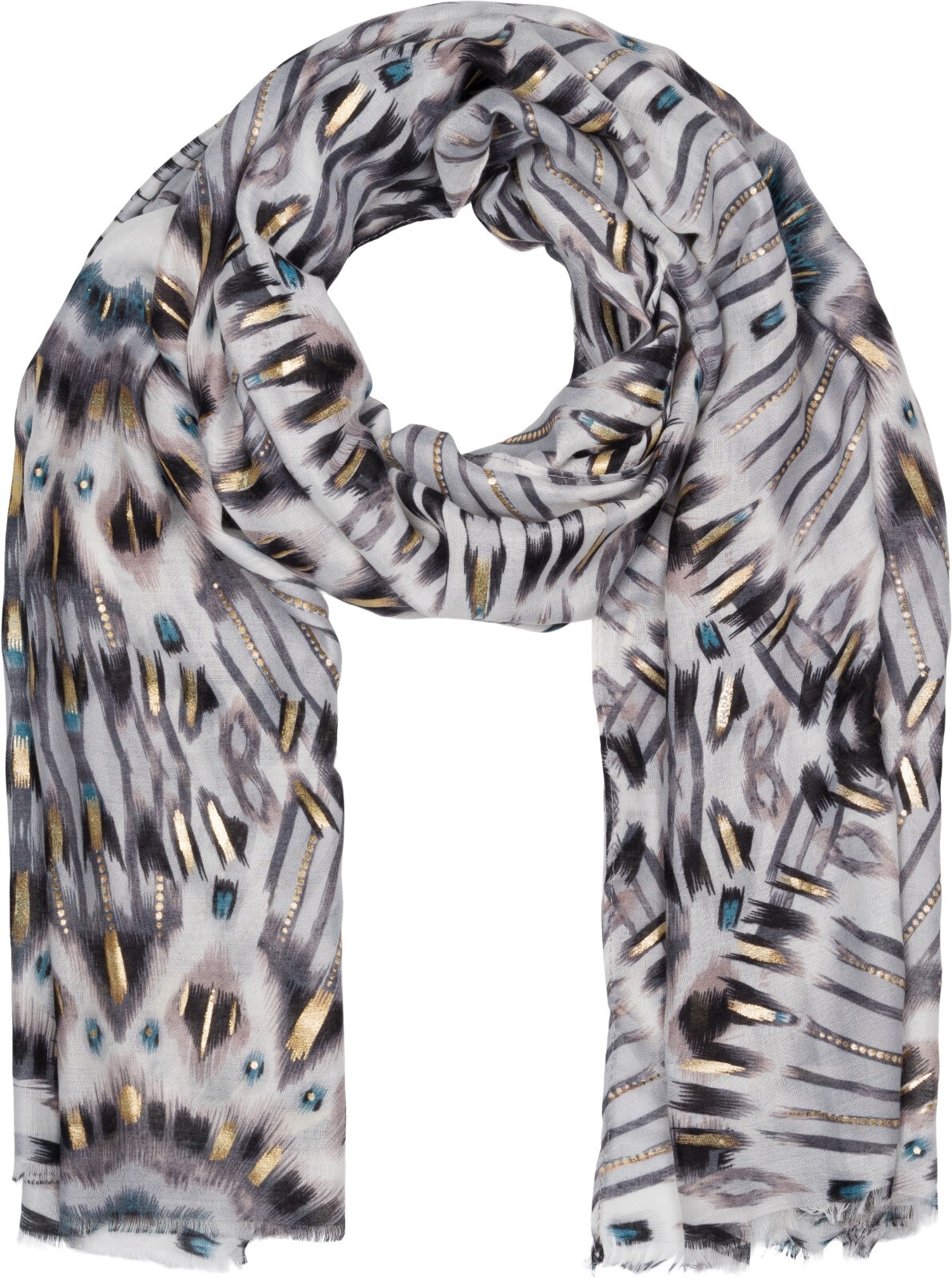 styleBREAKER Schal "Schal Batik Muster Metallic Streifen" 1 Stk.