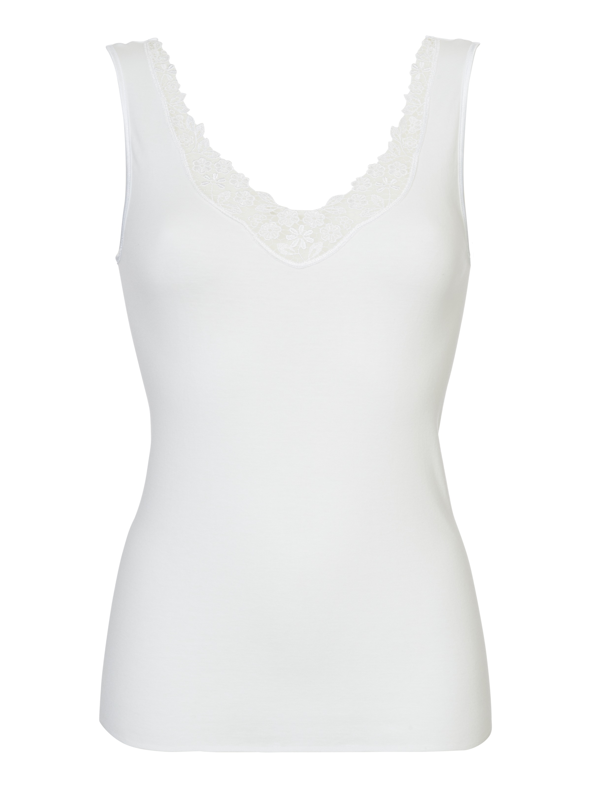 CALIDA Tanktop "Feminin Sense", Spitze, ohne Seitennähte, Pure Cotton, elas günstig online kaufen