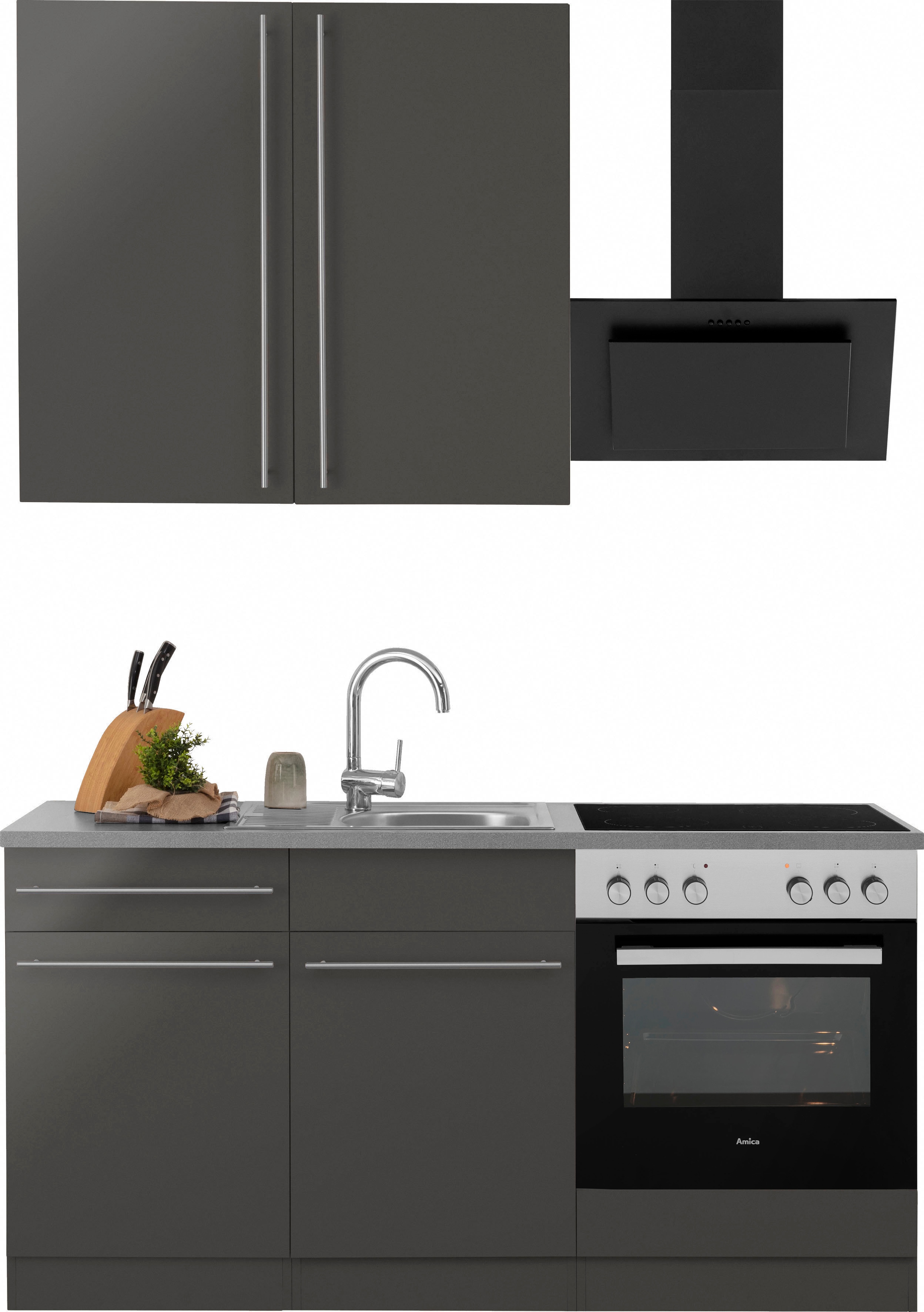 wiho Küchen Pantryküche "Chicago" wahlweise mit E-Geräten, Breite 160 cm