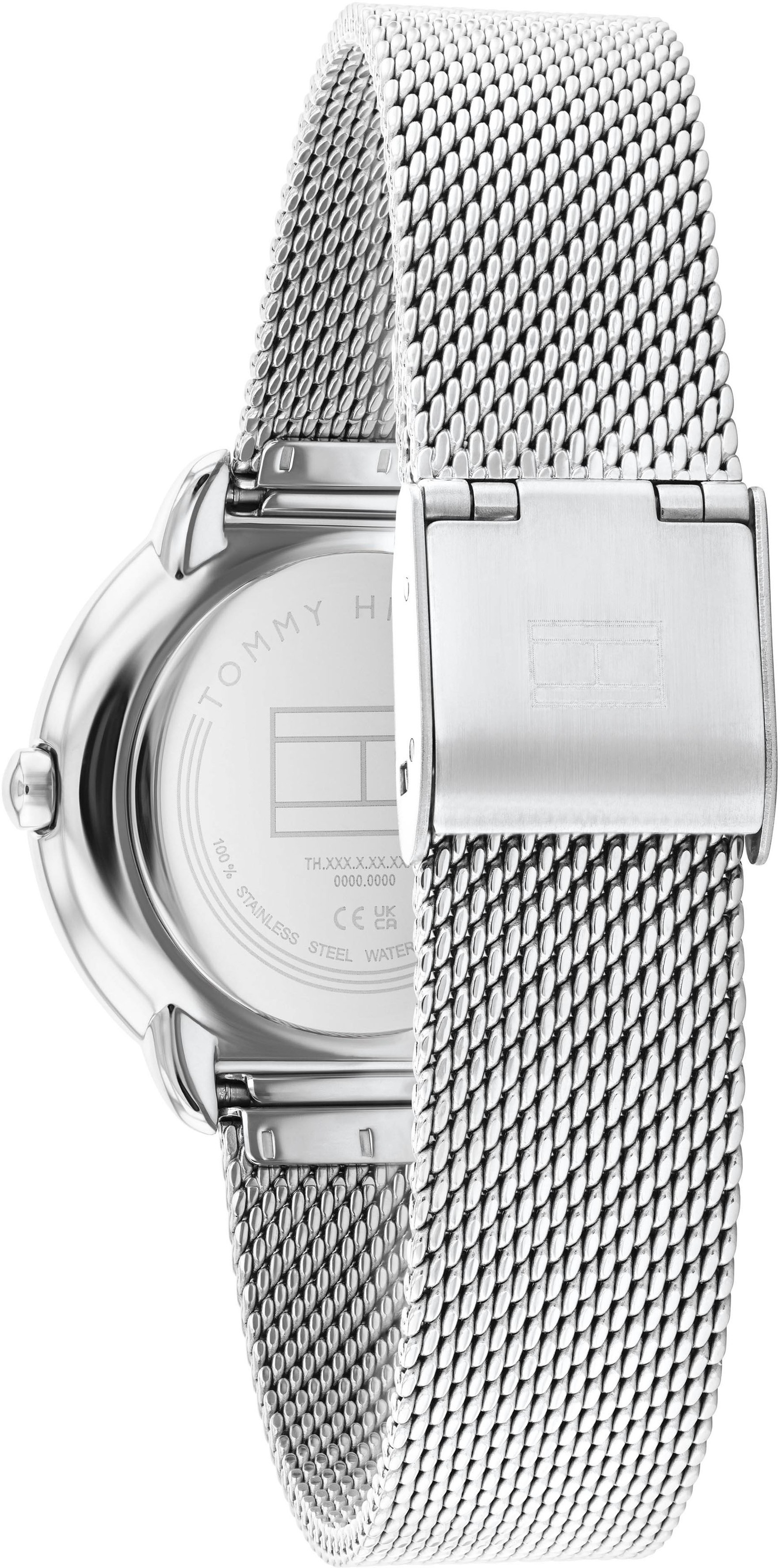 Quarzuhr TOMMY HILFIGER "DEMI", silber (silberfarben), Armbanduhren, Damen, Quarzuhr, Armbanduhr, Damenuhr, Glaskristalle, analog, Edelstahlarmband 3