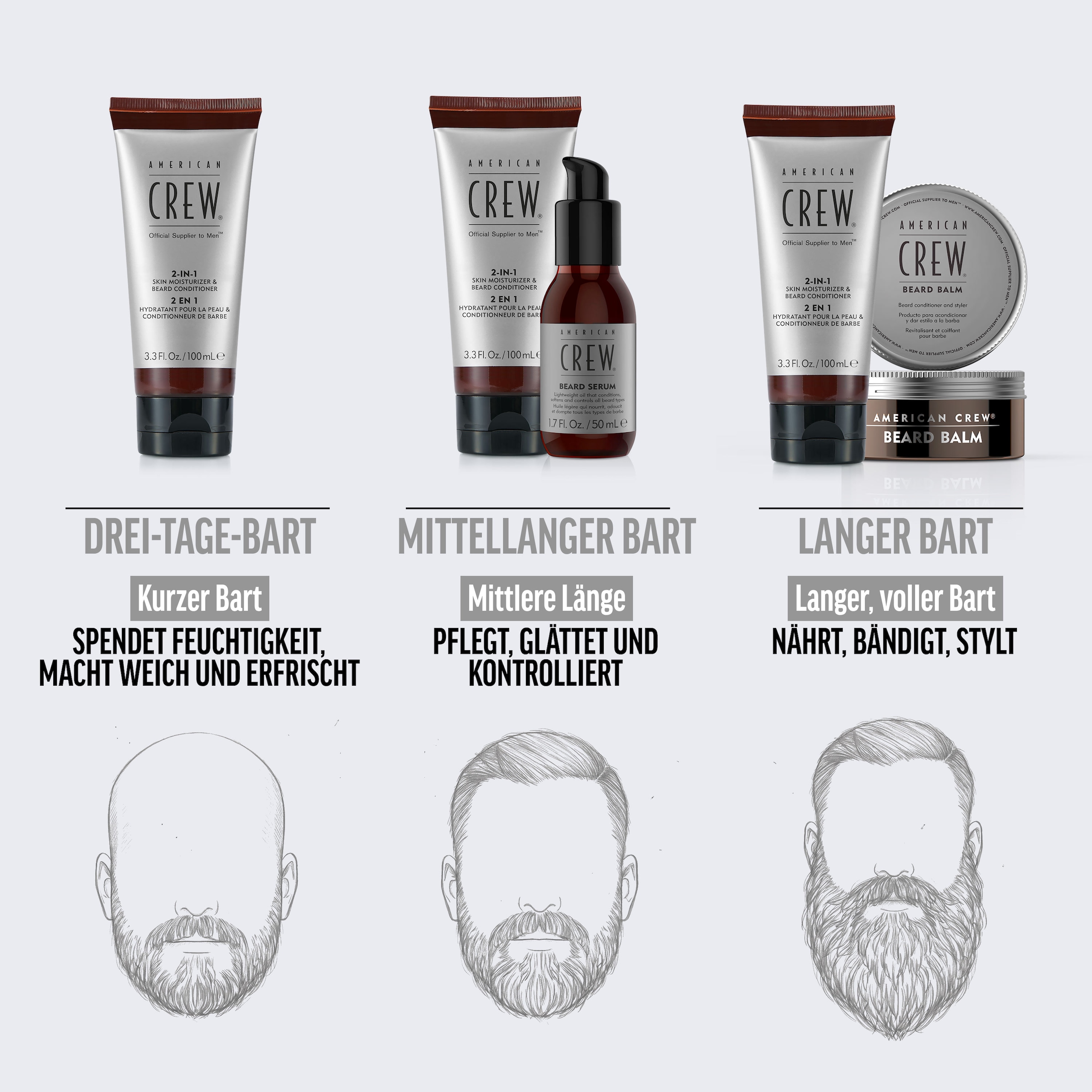 American Crew Bartbalsam »BEARD BALM« pflegt den Bart, entfernt Schmutzrückstände, mit frischem Duft