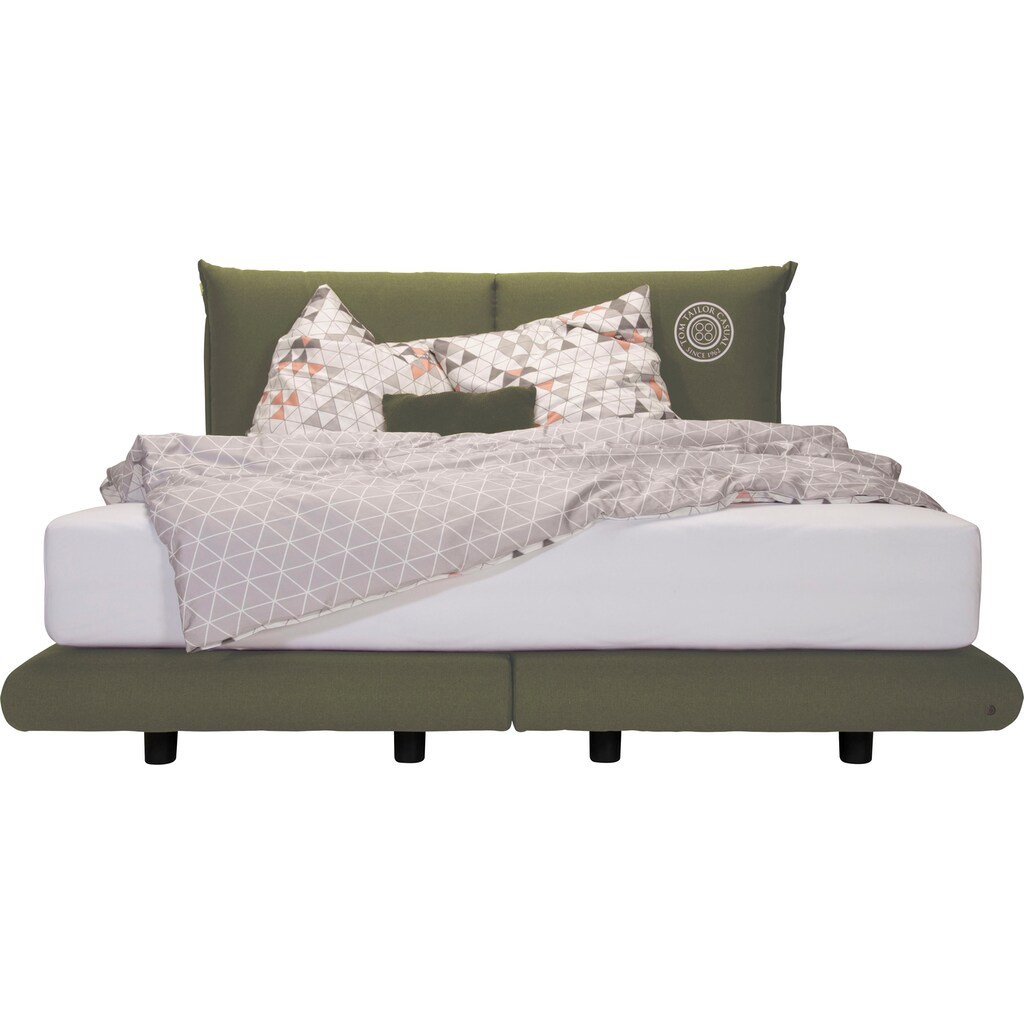 TOM TAILOR Boxspringbett »SOHO PILLOW BOX«, in Schwebeoptik, Kopfteil in Kissenform mit Knopfprint, Höhe 120 cm