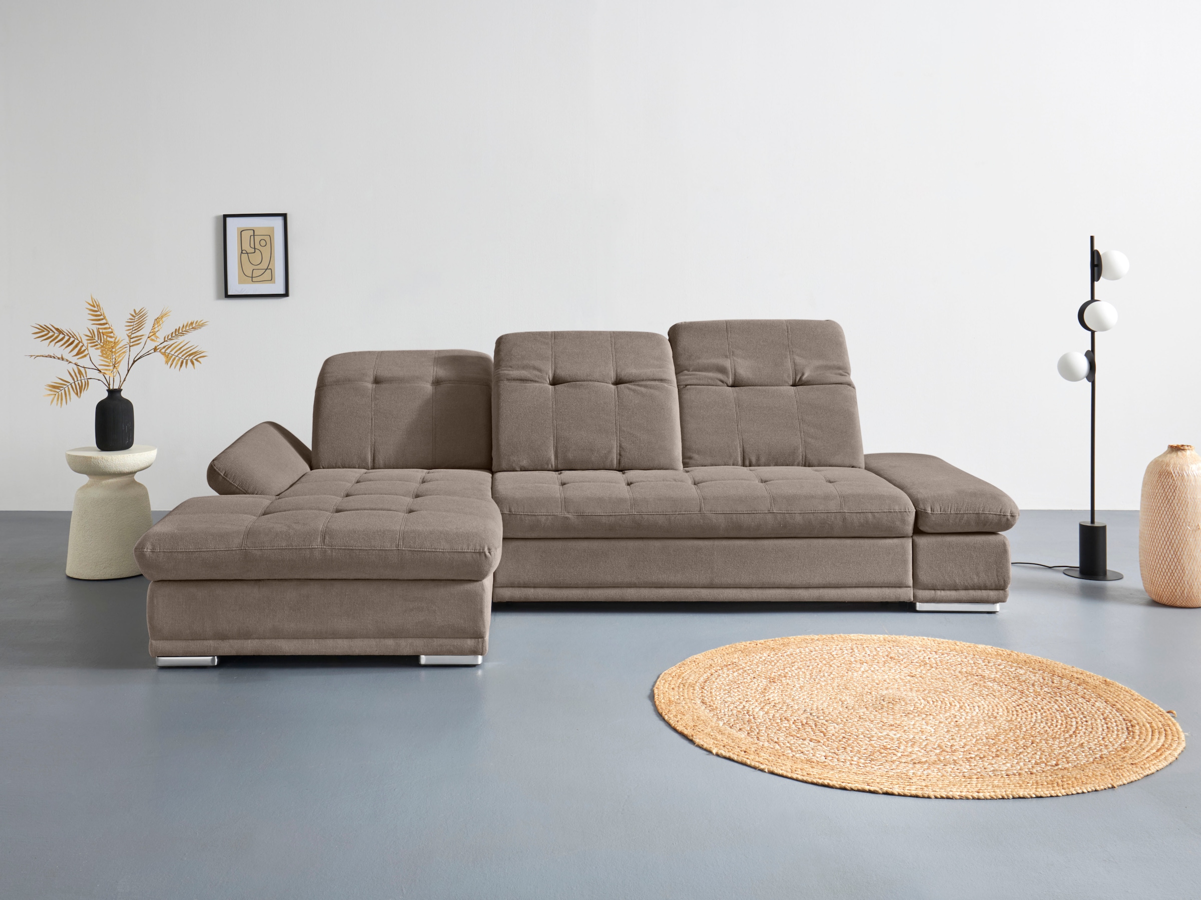 COTTA Ecksofa "Holiday L-Form mit Sitztiefen-, Armteil- und Kopfteilverstellung" wahlweise mit Schlaffunktion & Bettkasten