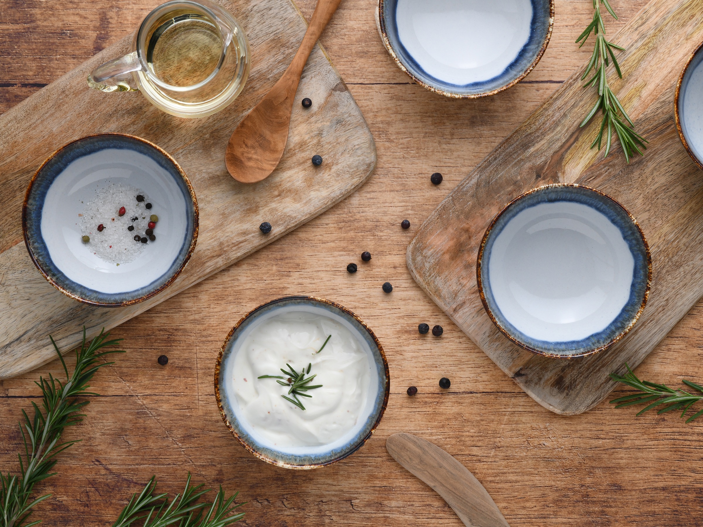 CreaTable Dipschale »Cascade, Schale 6-tlg« 6 Stk. aus Steinzeug Rekativglasur, Healthy Food