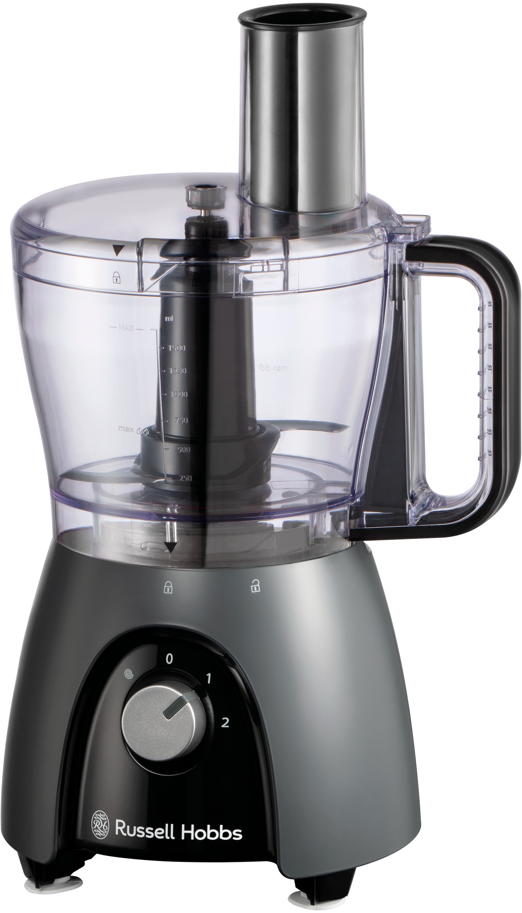 RUSSELL HOBBS Zerkleinerer "Matte Charcoal Food Processor 27111-56, 2,3 Liter Glasbehälter,", 600 W, spülmaschinengeeign