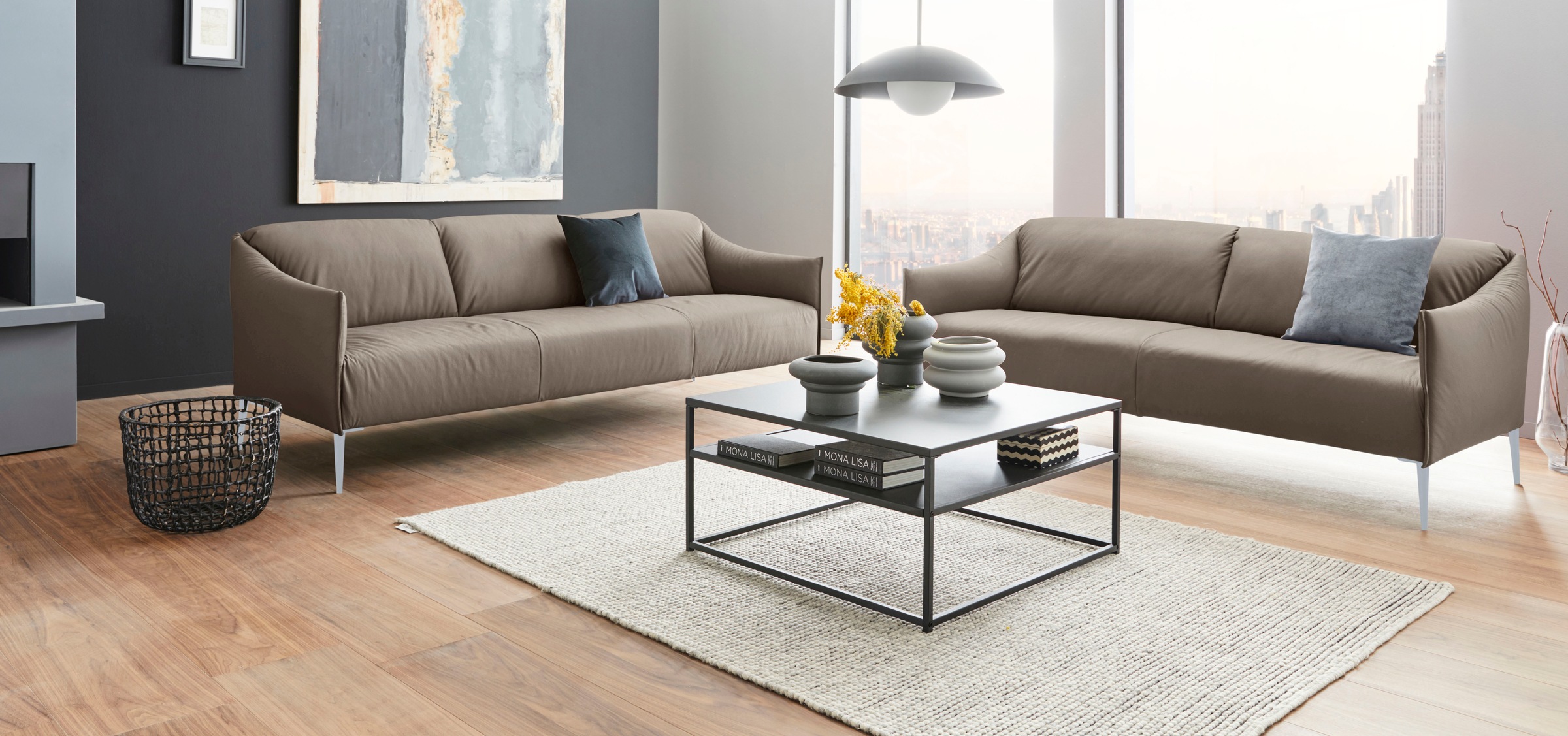 W.SCHILLIG 2,5-Sitzer »sally«, mit Metallfüßen in Silber matt, Breite 194 cm