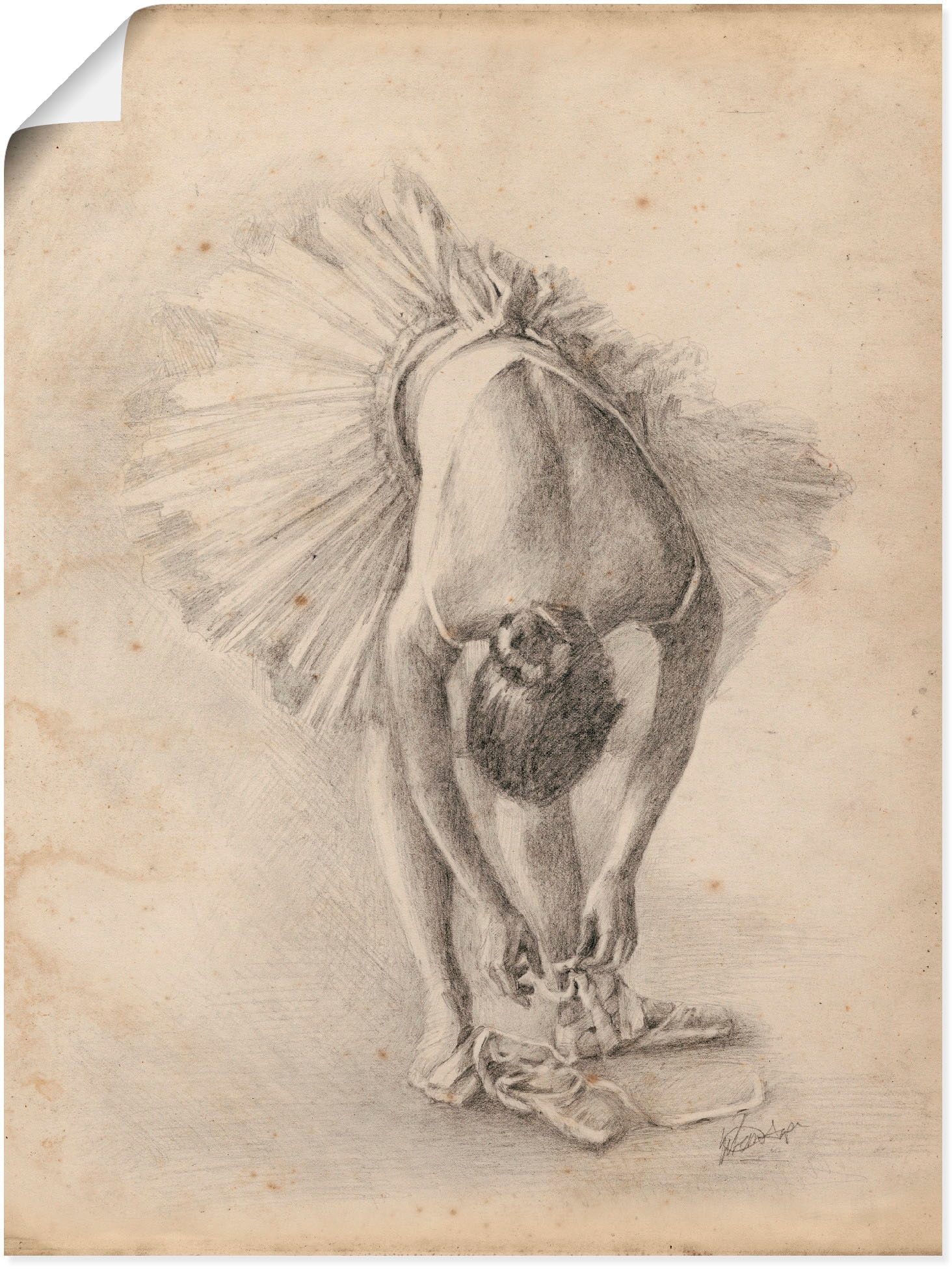 Artland Wandbild | BAUR Wandaufkleber Alubild, in (1 »Antike Poster Größen Übung Ballerina als versch. St.), Leinwandbild, oder Sport, I«, bestellen