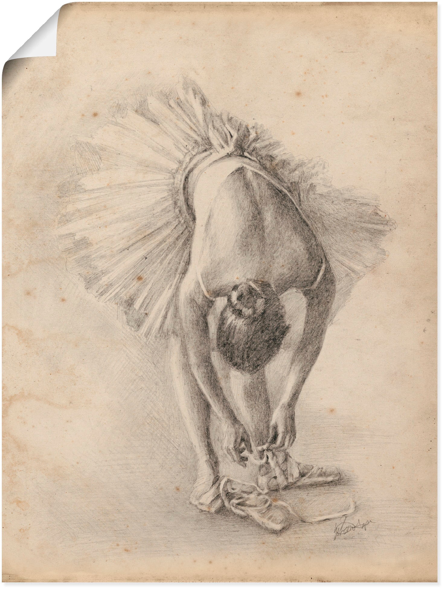 Artland Wandbild »Antike | Wandaufkleber bestellen Größen I«, Poster Ballerina Sport, in (1 BAUR Alubild, St.), als versch. oder Übung Leinwandbild