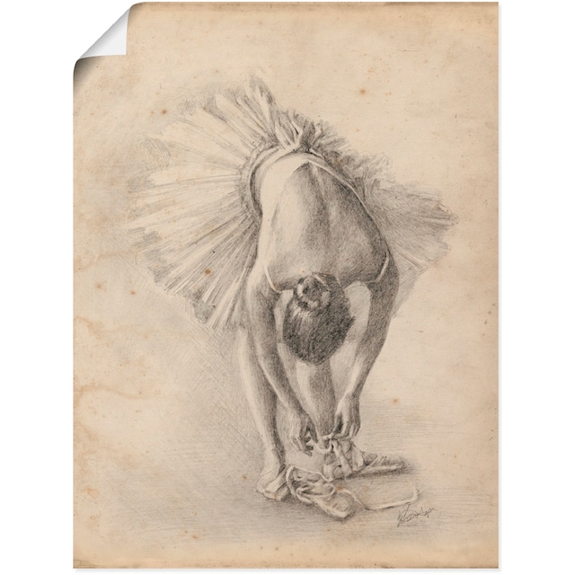»Antike in Leinwandbild, als Wandbild BAUR | oder St.), Ballerina bestellen Artland I«, (1 versch. Übung Größen Sport, Wandaufkleber Alubild, Poster