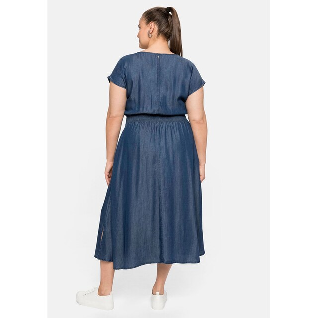 Sheego Sommerkleid »Große Größen«, in Jeansoptik, in leicht glänzender  Qualität online kaufen | BAUR