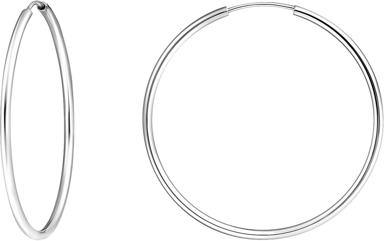 Paar Creolen THOMAS SABO "mittelgroß", silber (silberfarben), Ohrringe, Damen, 40mm, Silber 925 (recycelt)