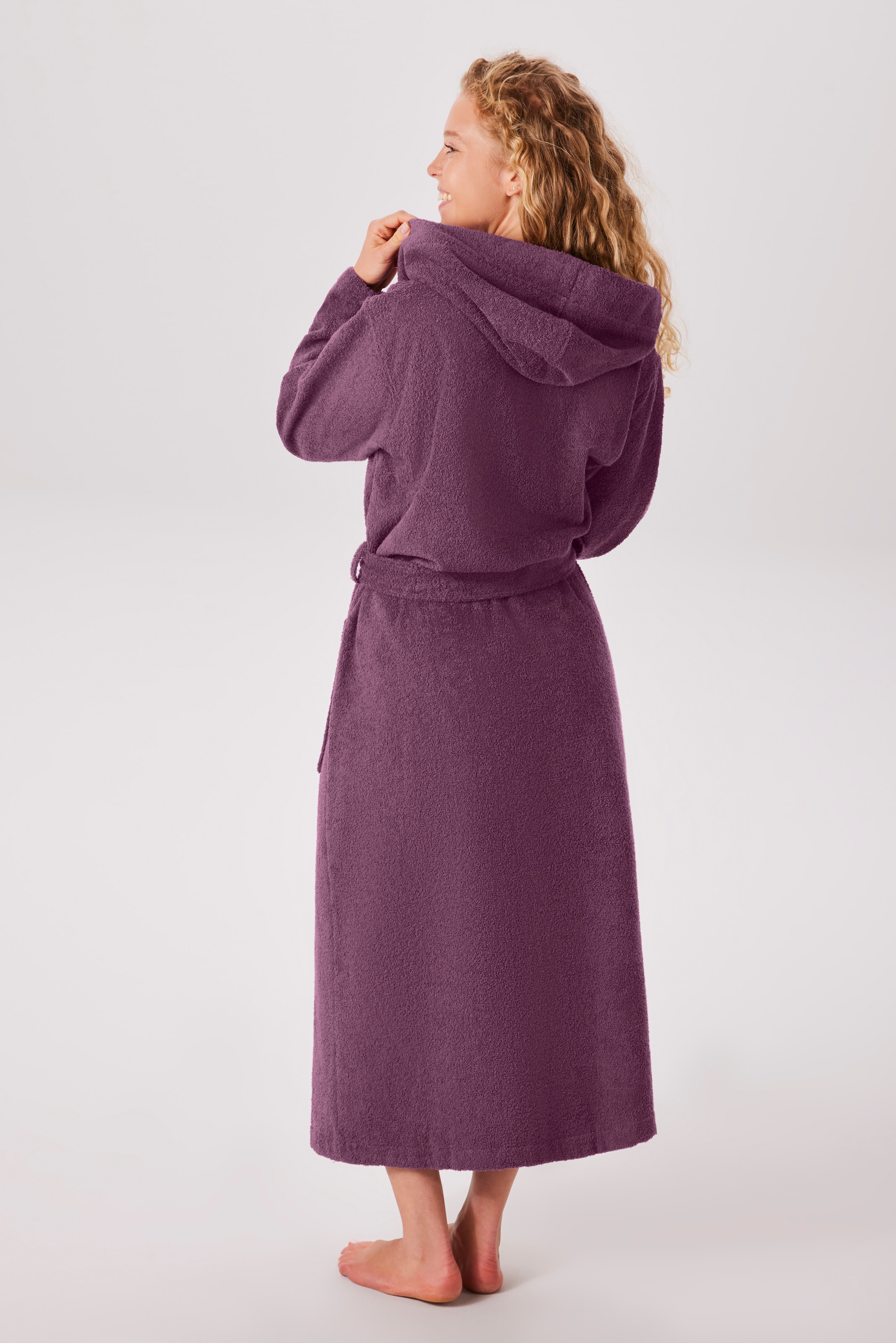 KangaROOS Unisex-Bademantel »Cassidy, für Damen & Herren, Standardlänge & Überlänge« 1 Stk. mit Taschen, Männer und Frauen, Baumwolle, Reise, Hotel, Sauna, S-3XL