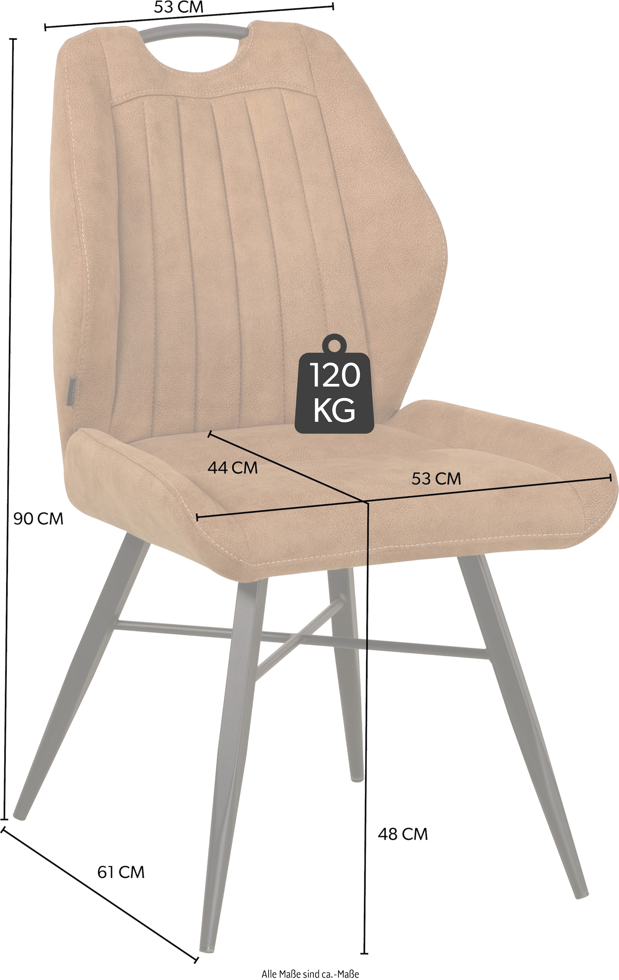OMG Design Esszimmerstuhl »Torro«, (Set), 2 St., Stoff, bequemer Polsterstuhl, pflegeleichter Bezug