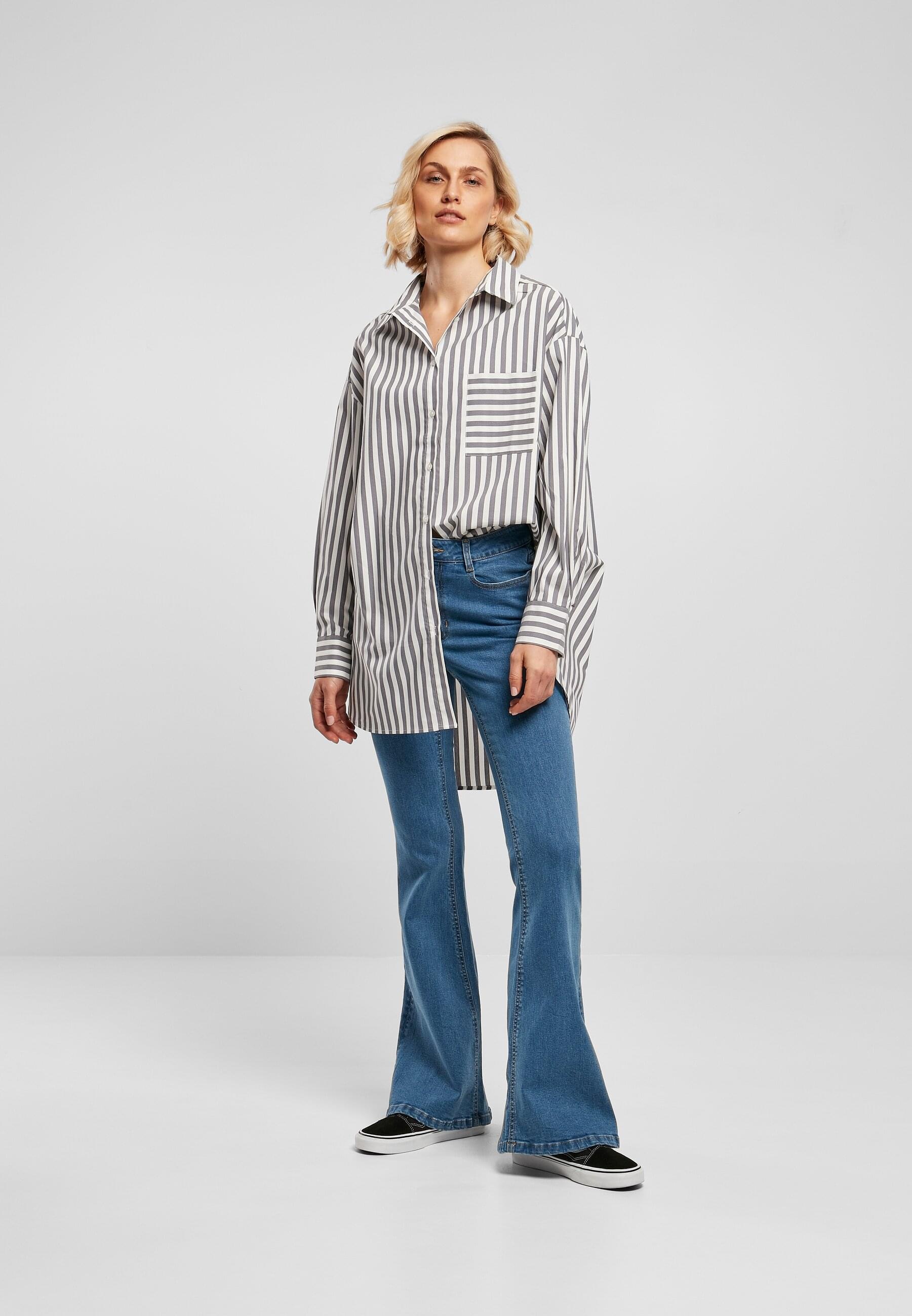 URBAN CLASSICS Klassische Bluse »Urban Classics Damen Ladies Oversized Stripe Shirt«