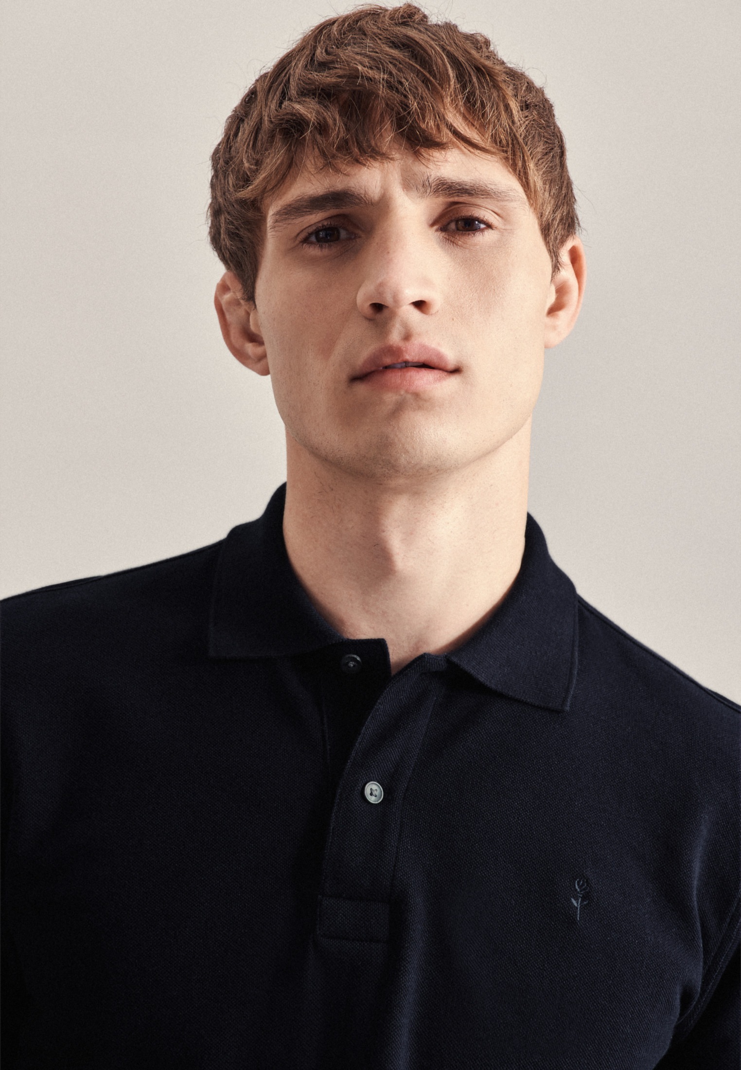 Thumbnail - seidensticker Poloshirt "Regular", Langarm Kragen Uni