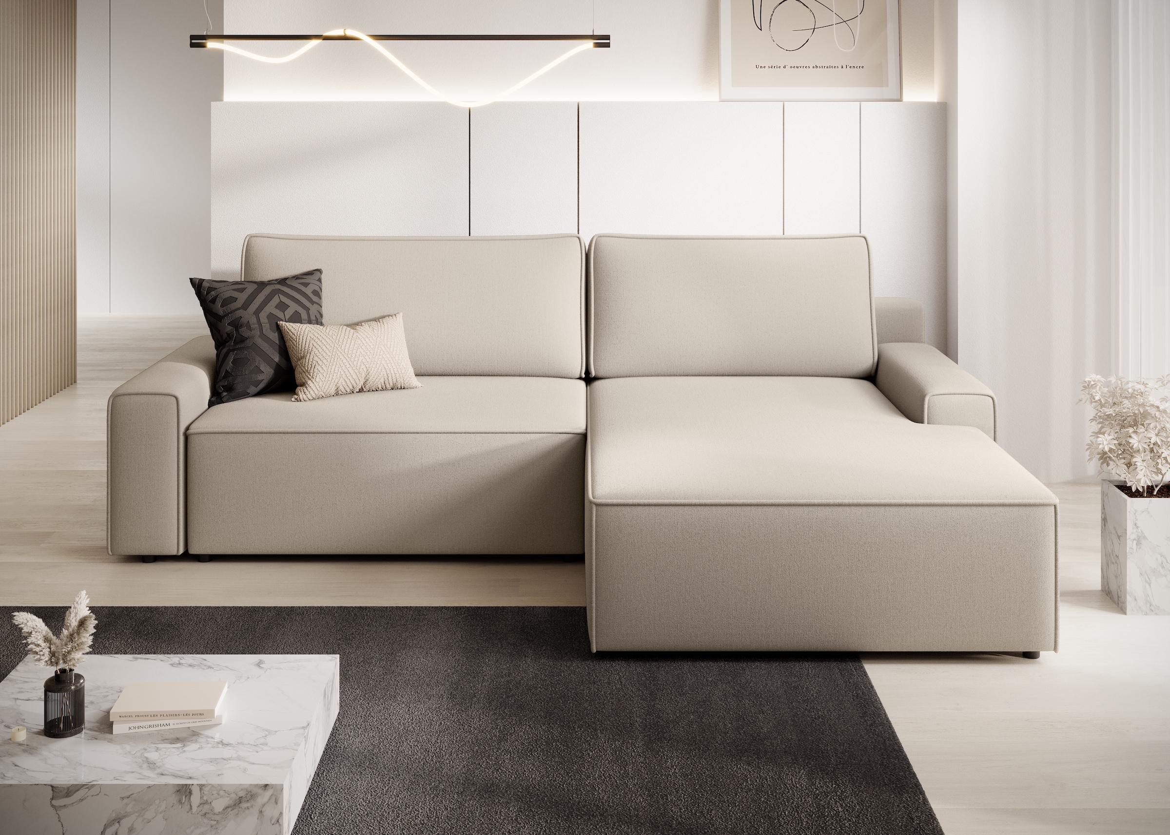 TRENDMANUFAKTUR Ecksofa "Challenge, Schlafsofa mit Bettkasten, Couch in L-F günstig online kaufen