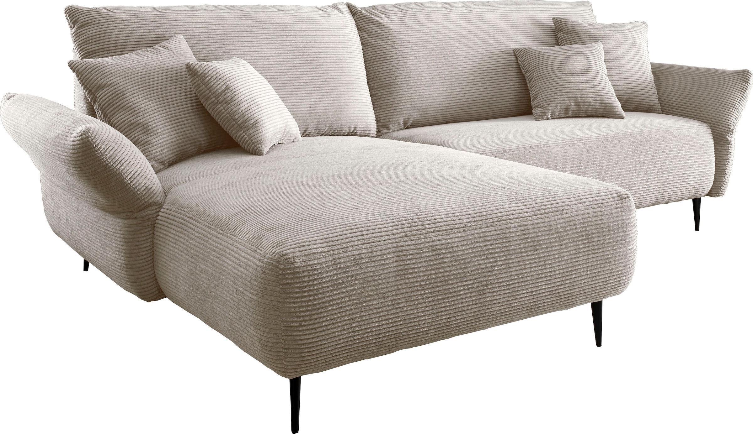 INOSIGN Ecksofa inklusive Armlehnenverstellfunktion, 4x Zierkissen gratis