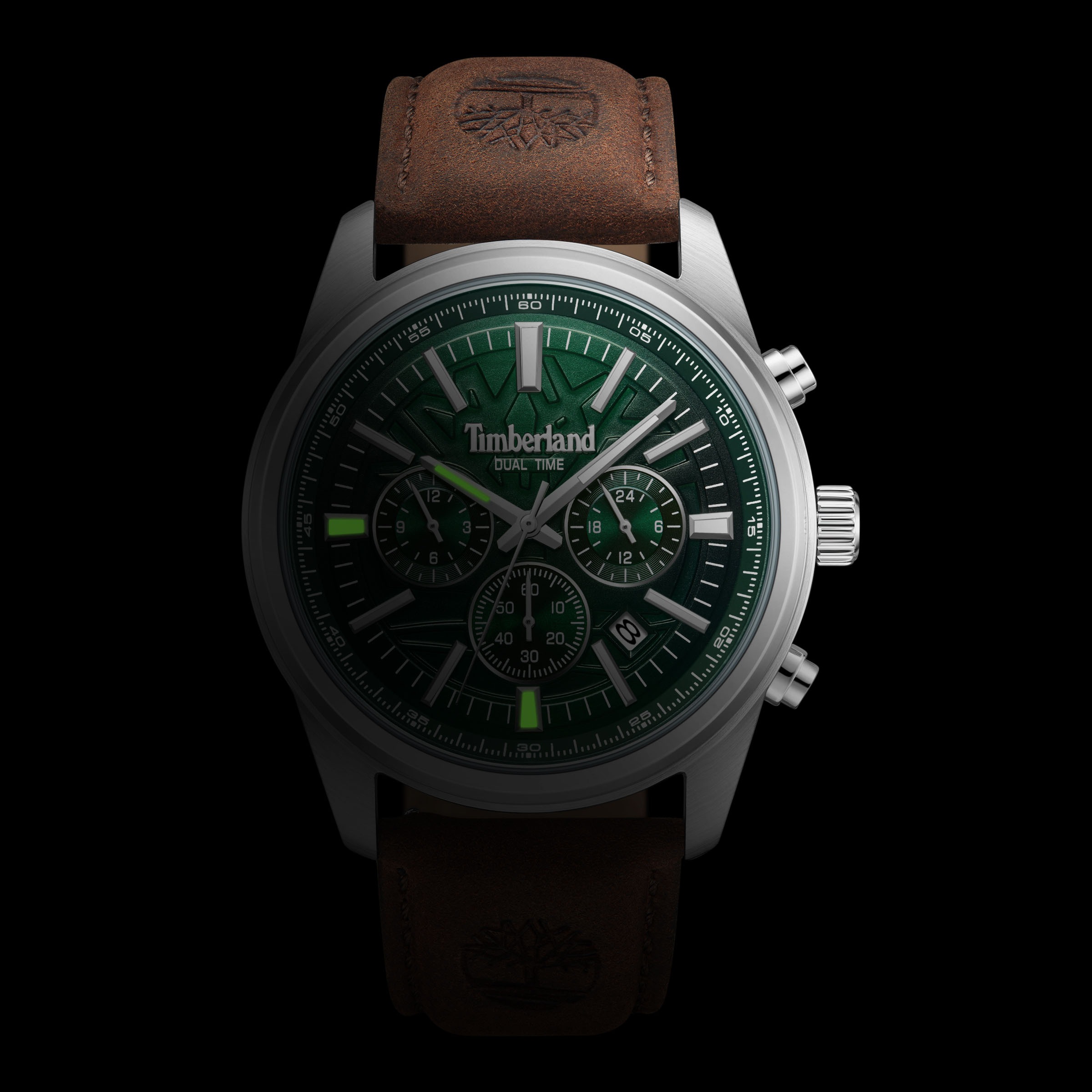 Timberland Chronograph »NORTHBRIDGE«, Quarzuhr, Armbanduhr, Herrenuhr, Lederarmband, Stoppfunktion, Datum