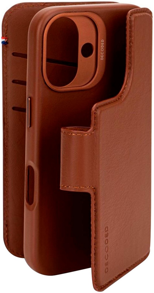 DECODED Smartphone-Hülle »Leather Detachable Wallet iPhone 16«, Smartphones