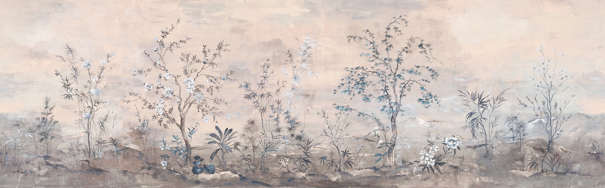 KOMAR Vliestapete "Digitaldruck Vlies - Mandarin Morning - Größe 900 x 280 cm", B/L: 900m x 280m, Rollen: 1, weiß, Wohnzimmer, Tapeten, Wohnzimmer,
