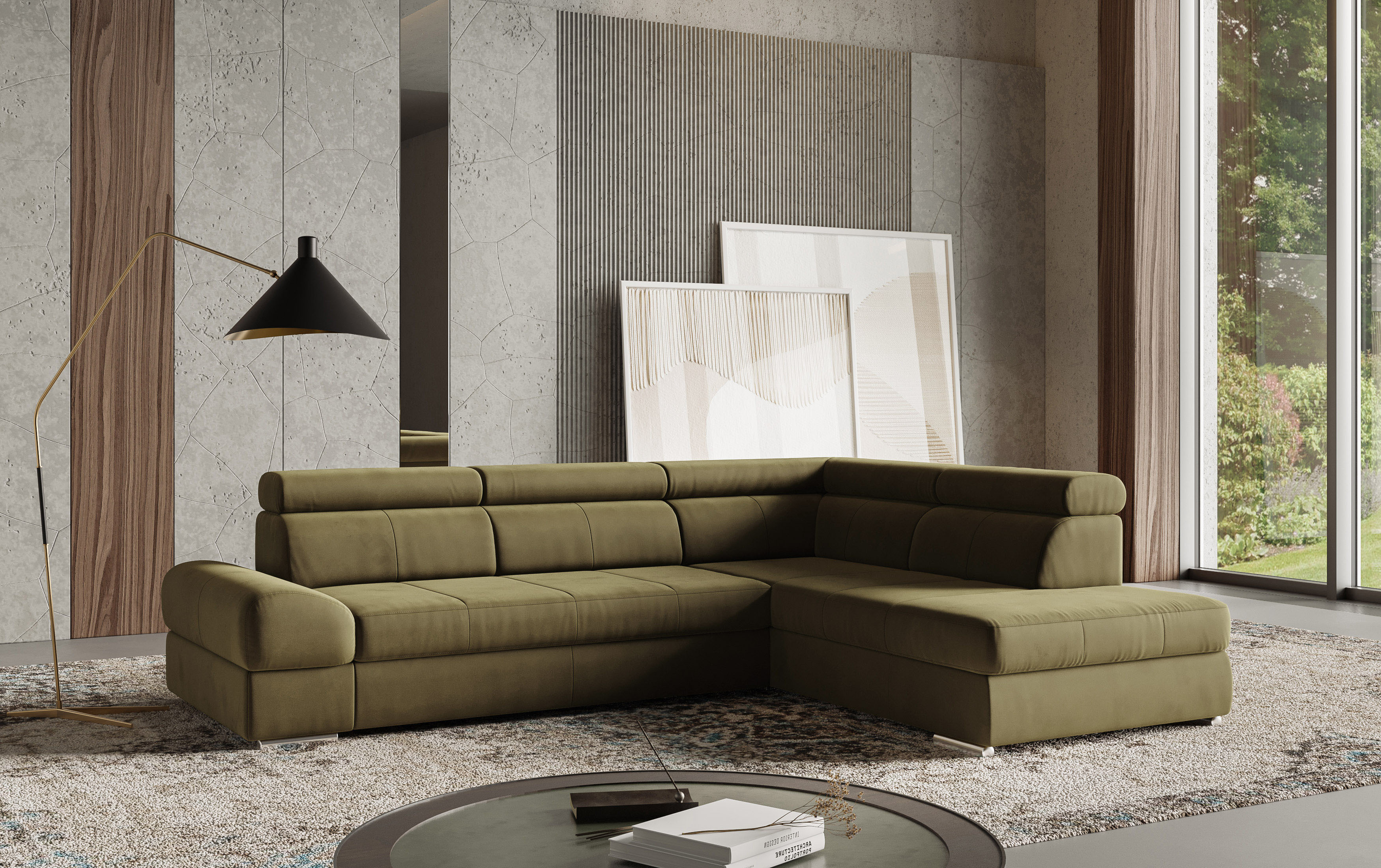 sit&more Ecksofa "Broadway L-Form" mit verstellbaren Kopfteilen, wahlweise mit Schlaffunktion