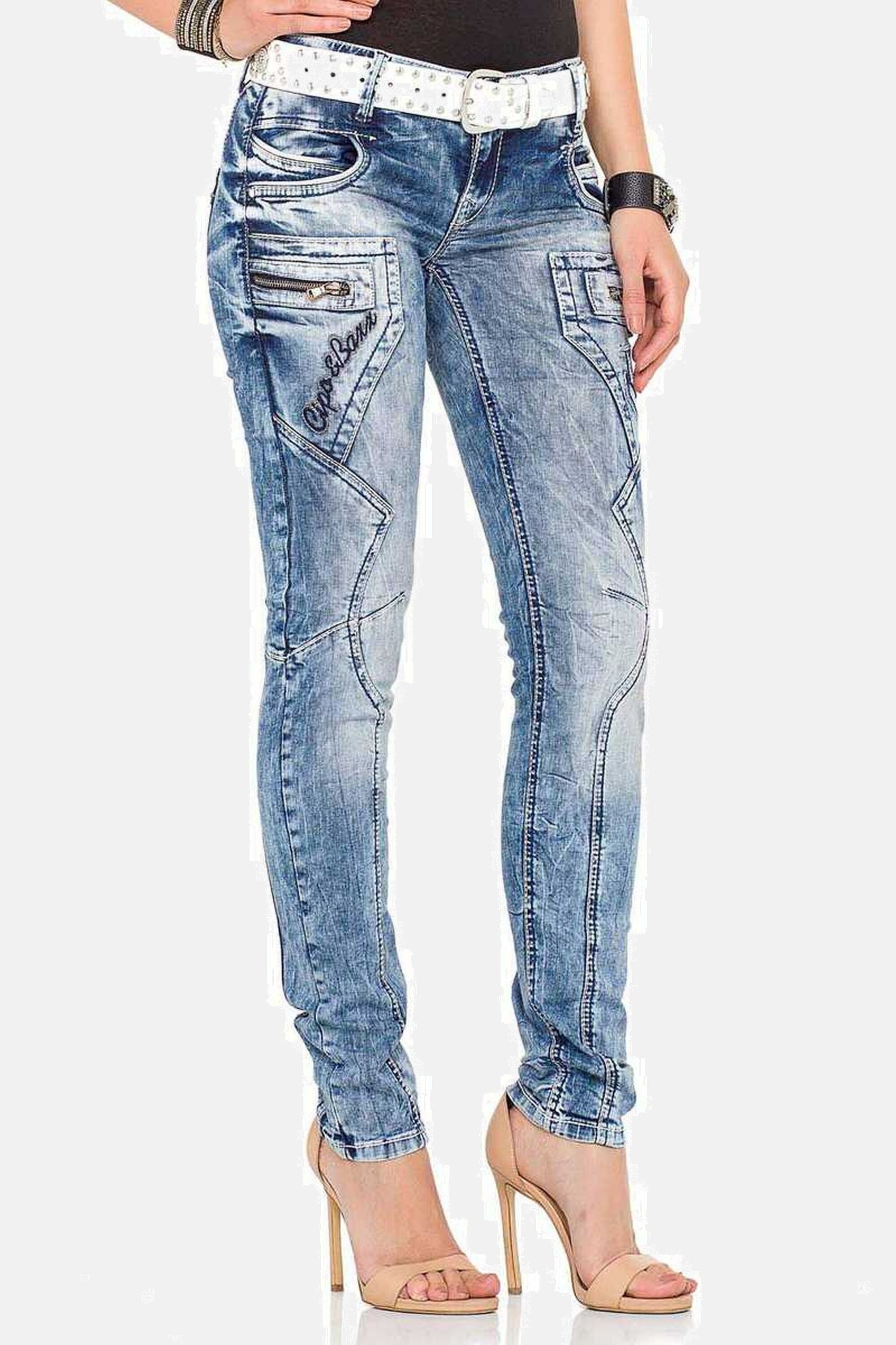 Cipo & Baxx Skinny-fit-Jeans »Jeans«, mit niedrige Taille in Skinny Fit, WD322