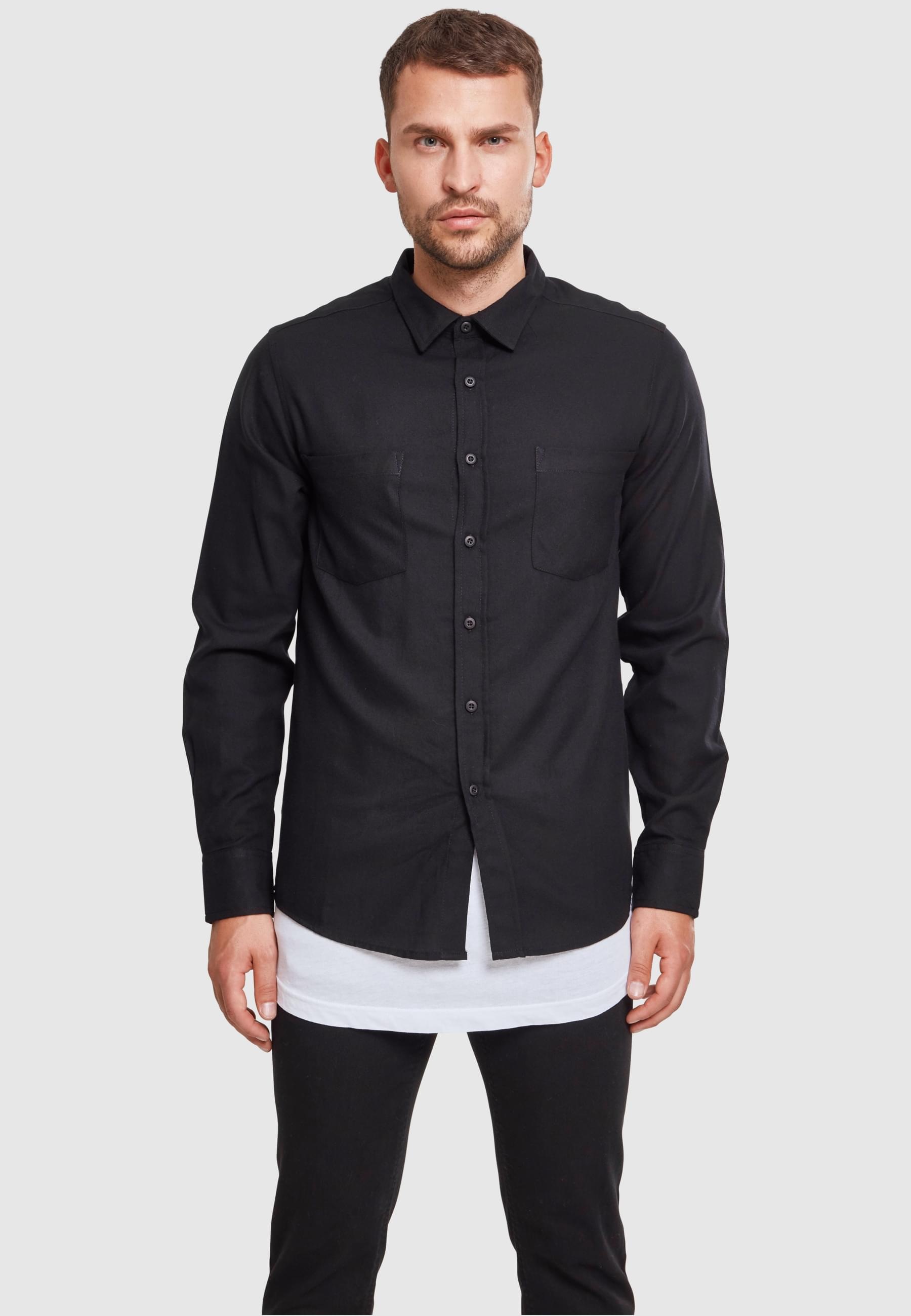 URBAN CLASSICS T-Shirt »Urban Classics Herren Checked Flanell Shirt«, (1 tlg.)