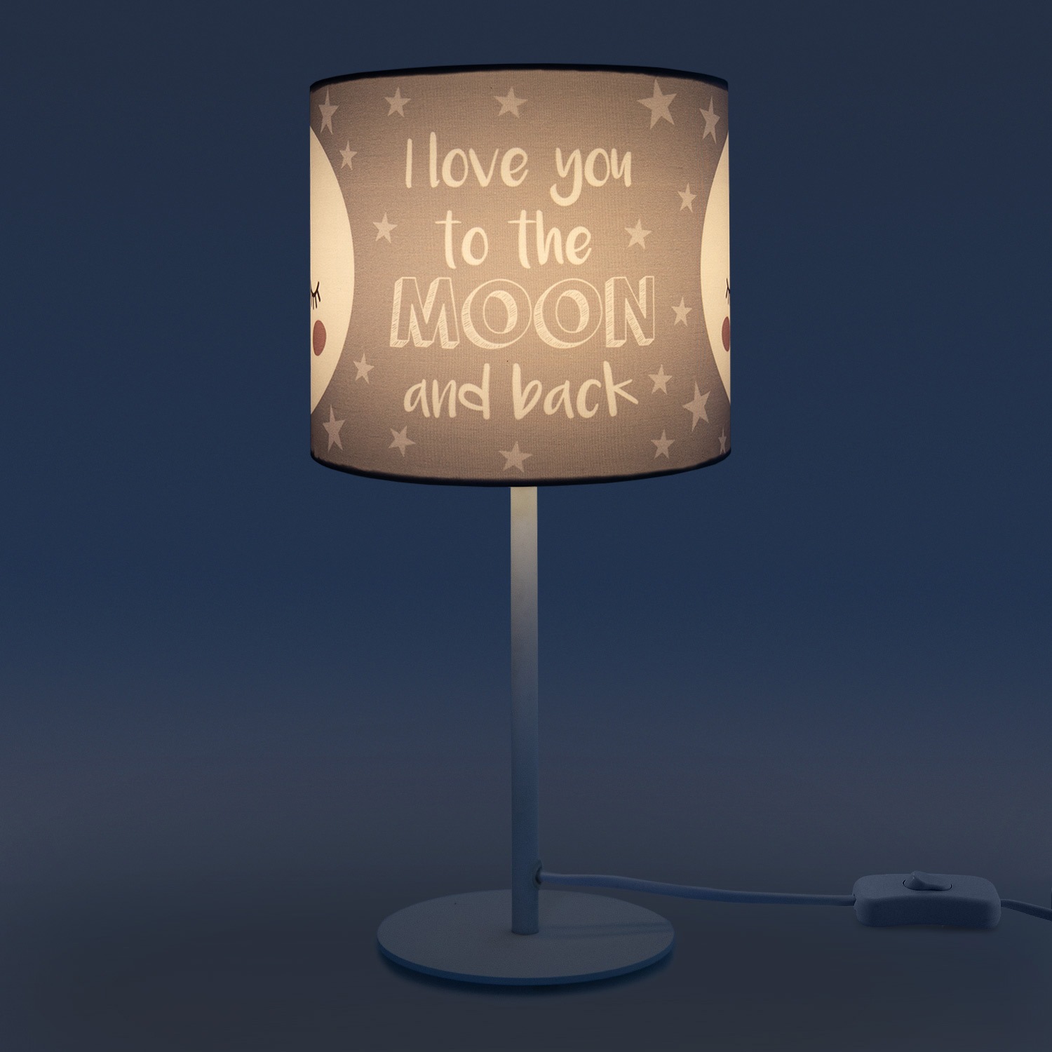 Paco Home Tischleuchte »Aleyna 103«, 1 flammig, Leuchtmittel E14 | ohne Leuchtmittel, Kinderlampe LED Kinderzimmer Lampe mit Mond-Motiv, Tischleuchte E14