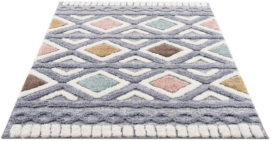 Carpet City Hochflor-Teppich "Focus 3382" rechteckig 20 mm Höhe Boho-Teppic günstig online kaufen