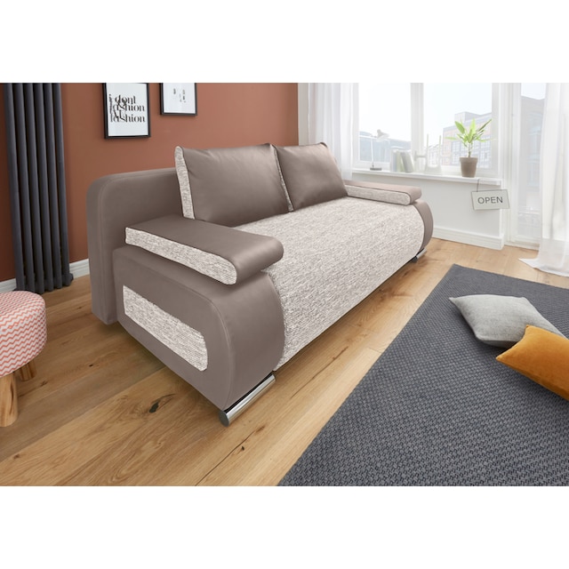 COLLECTION AB Schlafsofa »Moritz«, Bettfunktion,Bettkasten,Komfortablem  Bonnelfederkern,Rückenkissen | BAUR