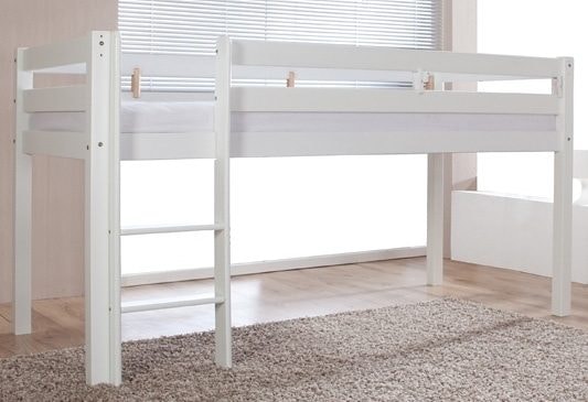 Relita Hochbett »Alex«, LF 90x200 cm, mit Rolllattenrost und Leiter, Buche massiv