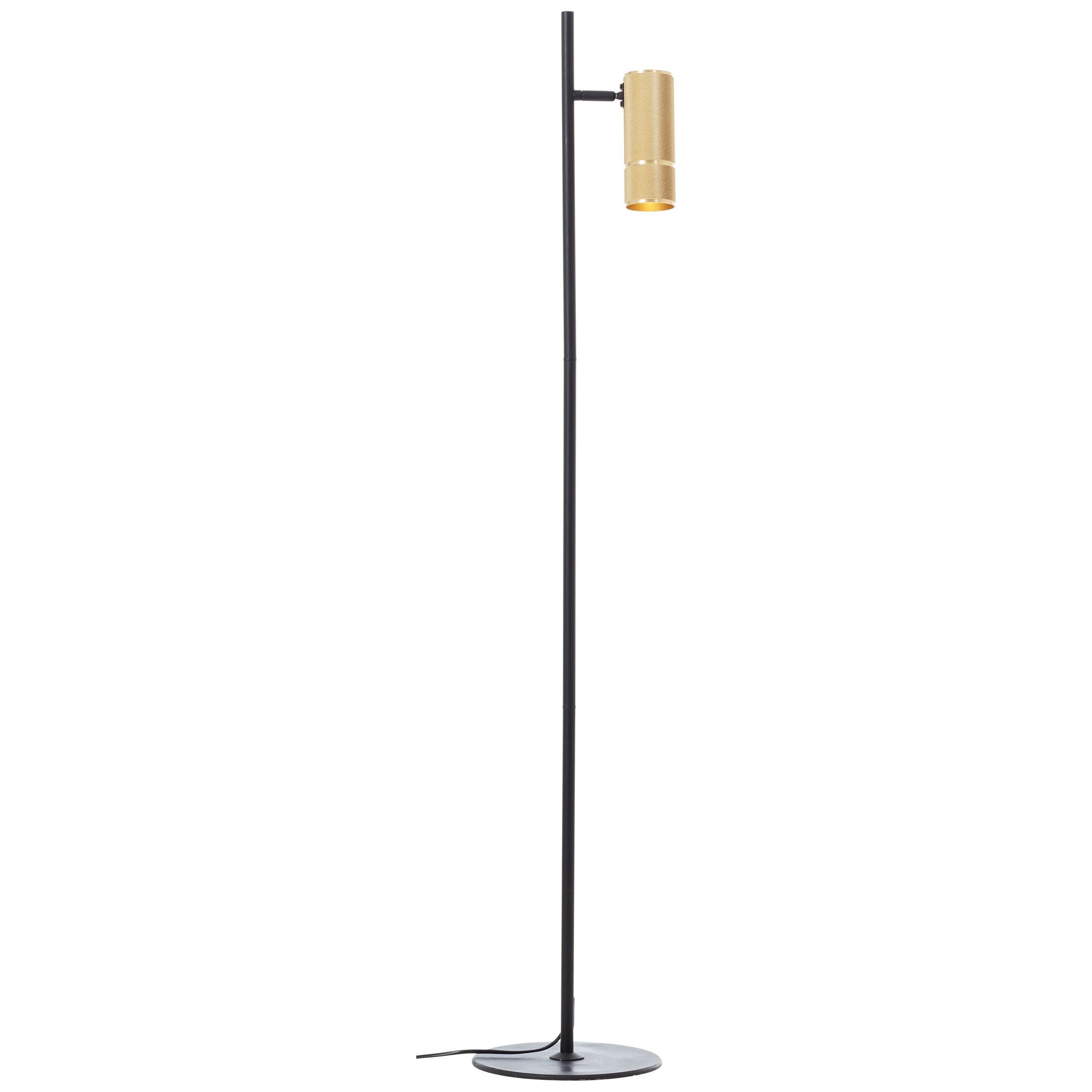 BRILLIANT Stehlampe "Marty", schwarz (sand schwarz, matt goldfarben), 1, H: 130cm, 1 Stk., Leuchten, LED-Stehleuchte, 130 cm, GU10, 350 lm, 3000 K, Aluminium, Stehlampe 3