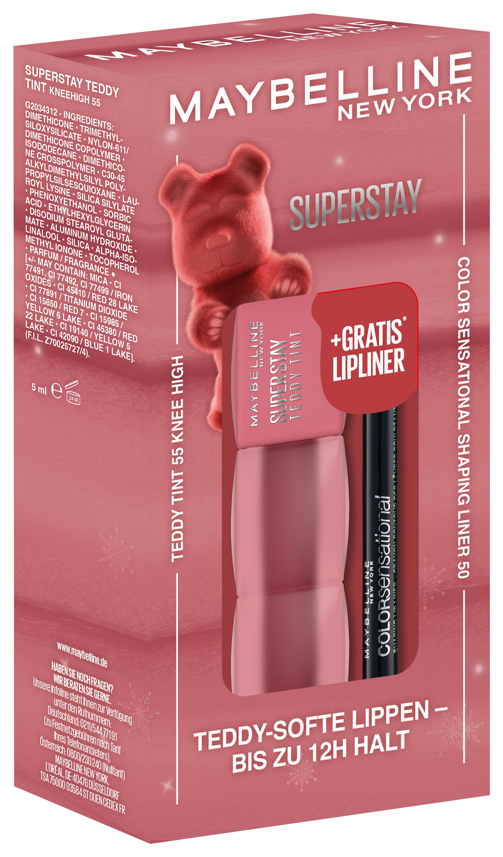 MAYBELLINE NEW YORK Schmink-Set »TEDDY TINT + SHAPING LIPLINER«