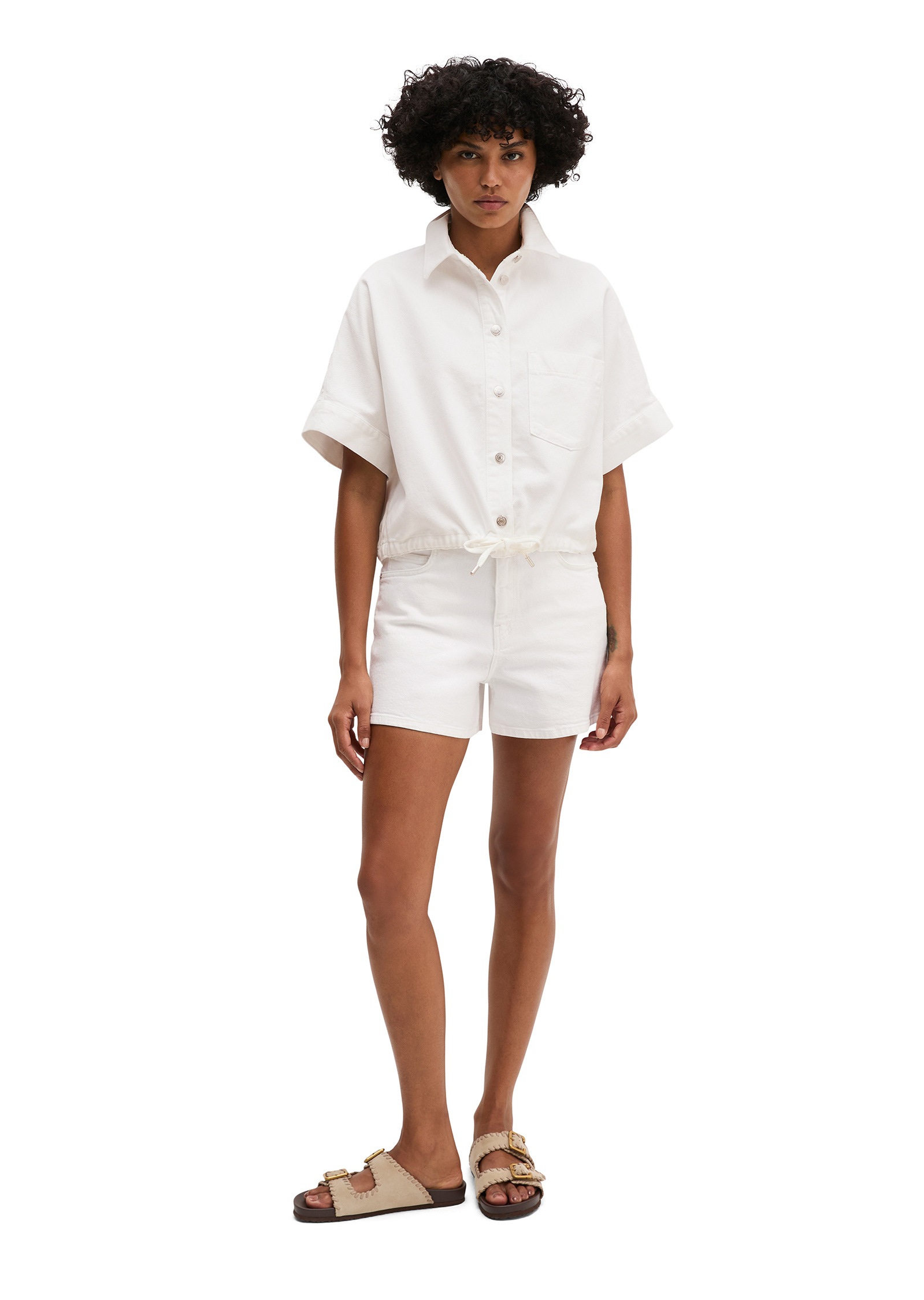 Marc O'Polo Kurzarmbluse »aus Organic-Cotton-Lyocell-Mix«