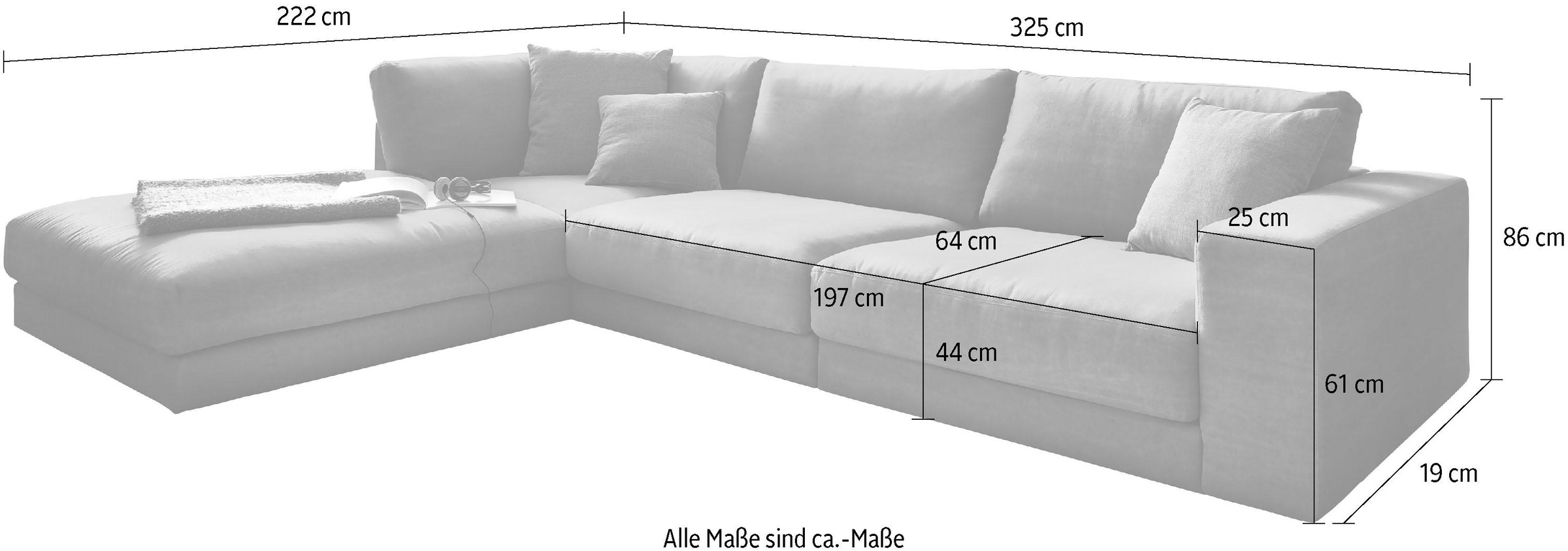 3C Candy Ecksofa »Enisa II L-Form«, bestehend aus Modulen, daher auch individuell aufstellbarbar