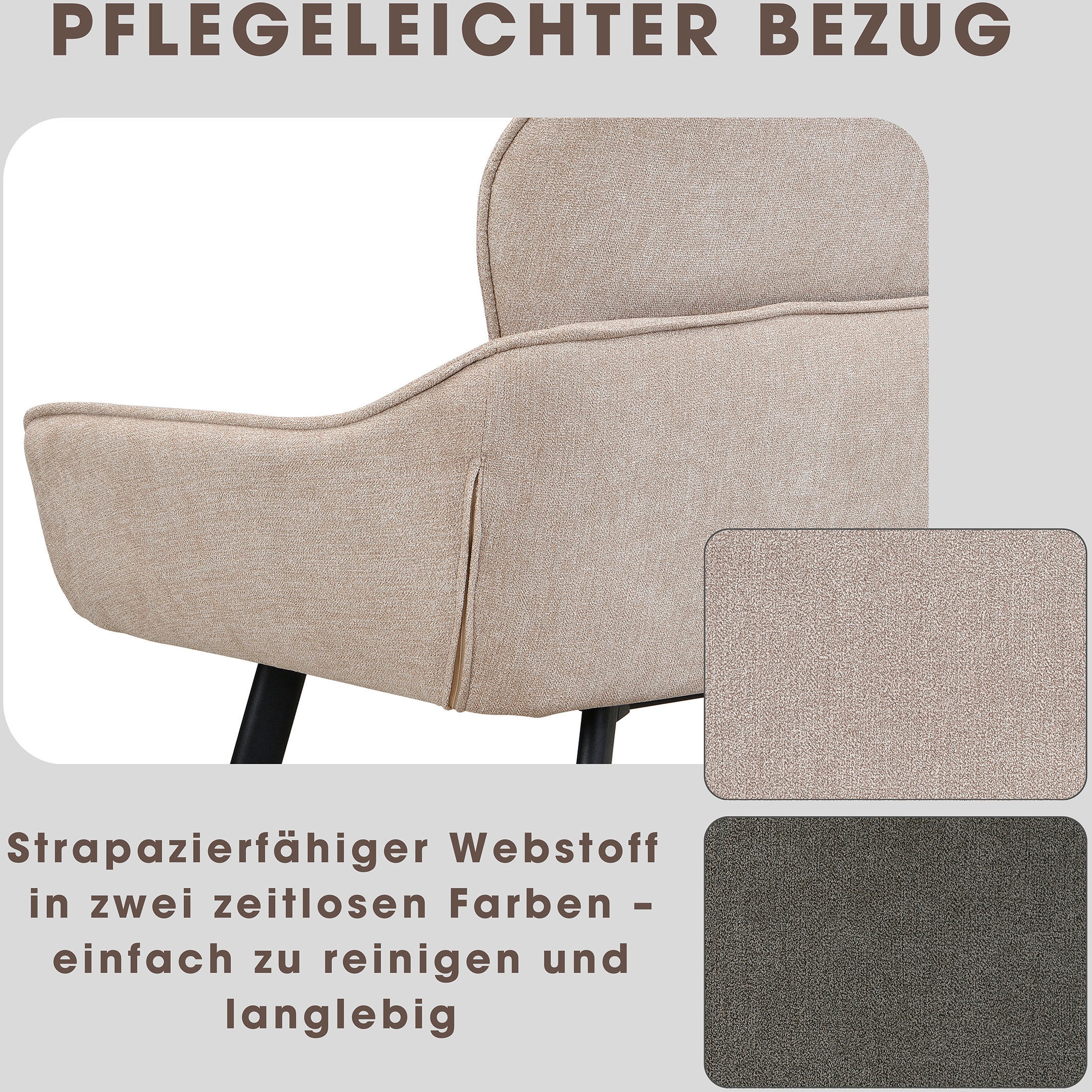 byLIVING Sitzbank »Rico« 1 Stk. tlg. gemütliche Esszimmerbank in 140 oder 160cm, hochwertiger Stoffbezug