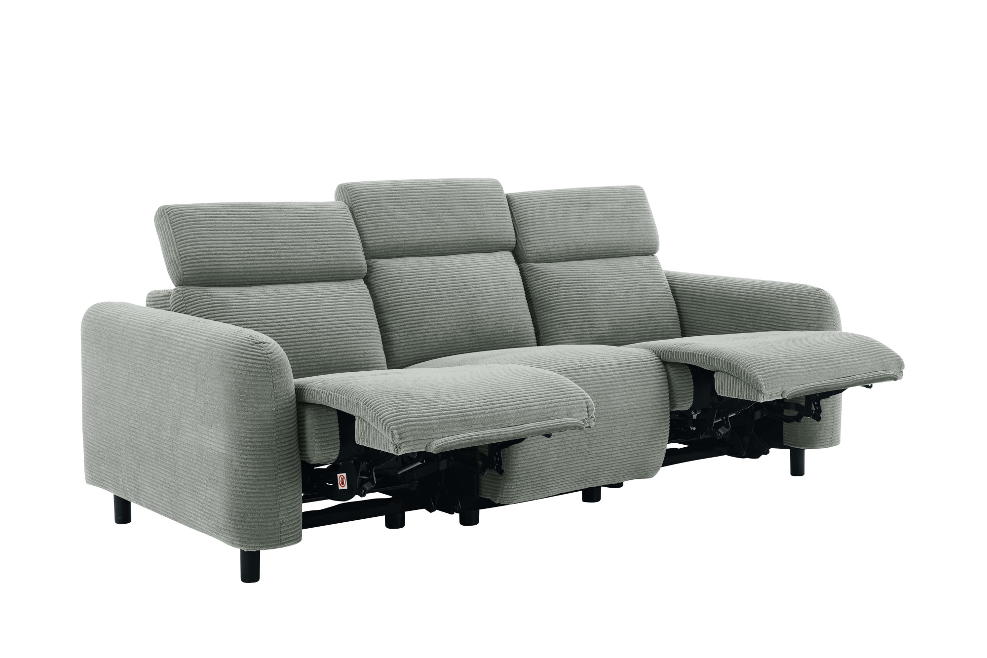 Home affaire 3-Sitzer »SKAANE in Cord, Sofa mit manueller u. elektrischer Relaxfunktion«, Relax-Funktion in 2 Sitzen, Kopfteilverstellung, Federkernpolsterung
