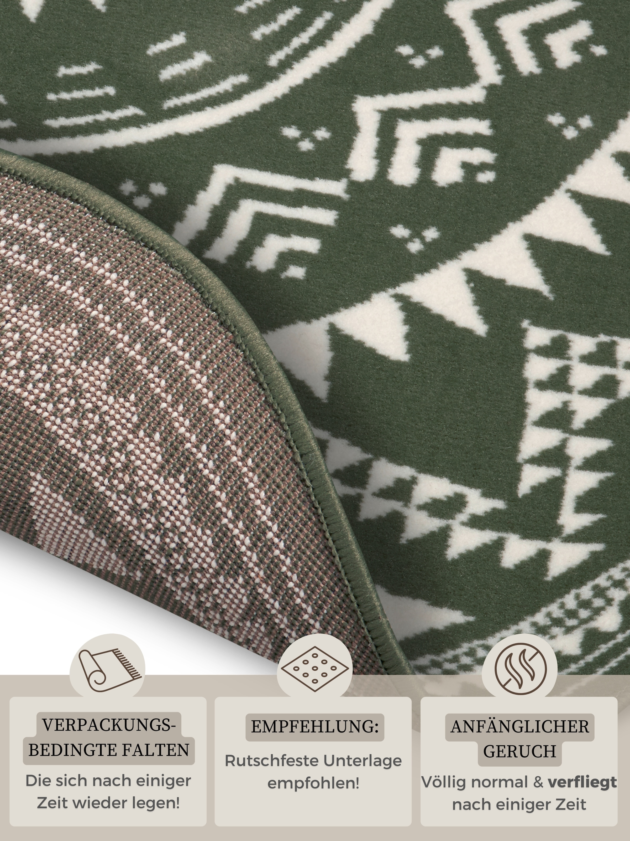 HANSE Home Teppich »Valencia«, rund, 9 mm Höhe, Kurzflor, Modern, Vintage, Mandala, Wohnzimmer, Kinderzimmer, Flur