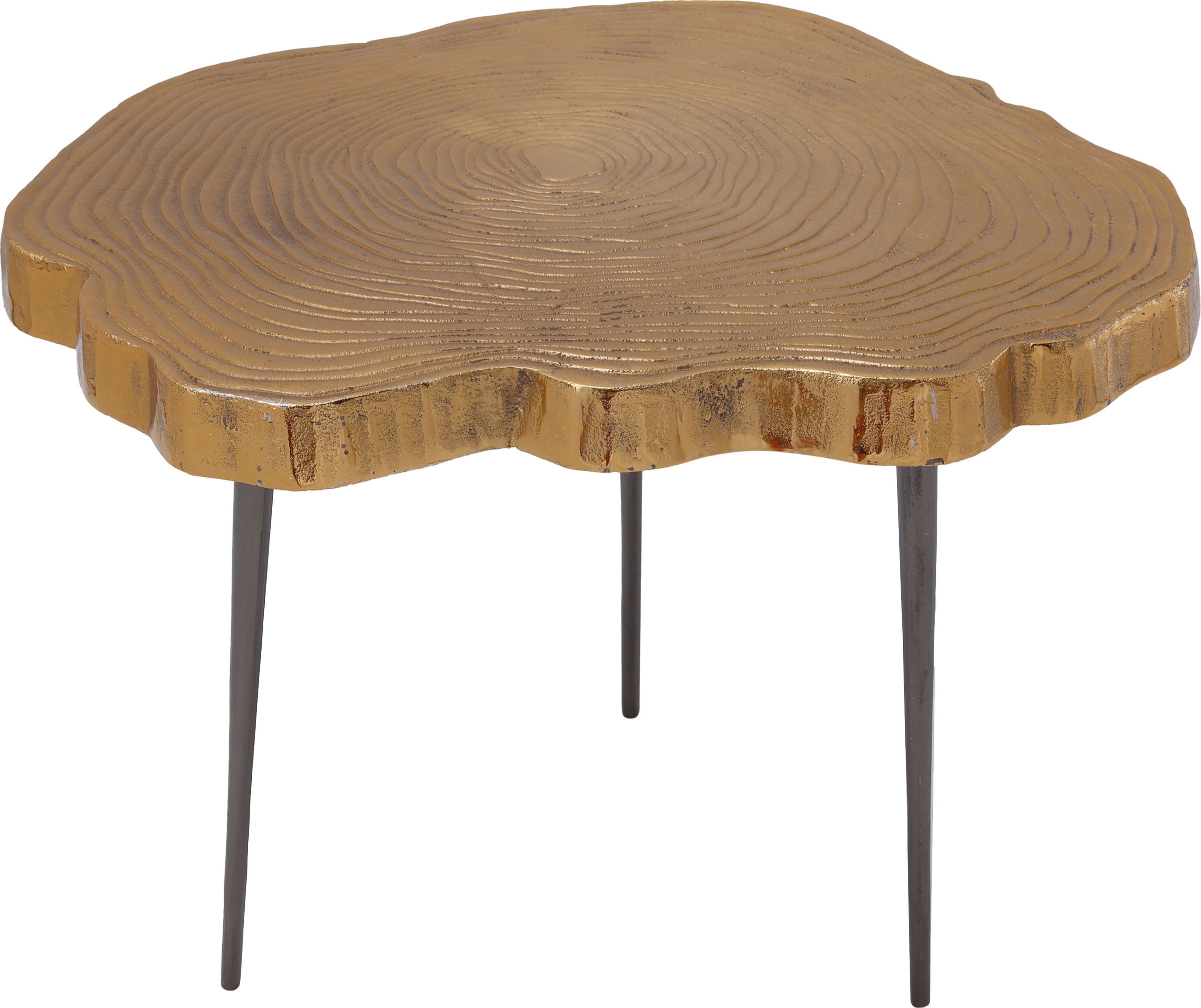 Kayoom Beistelltisch »Wood Art 225, detailverliebter Beistelltisch, edler Look«, (1 St.), Dekorativer Beistelltisch, Baumscheiben-Design, Retro-Look