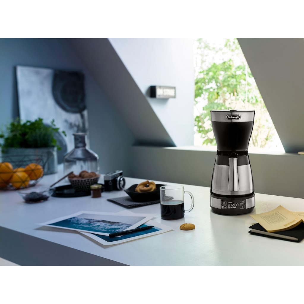 De'Longhi Filterkaffeemaschine »ICM 16731«, 1,25 l Kaffeekanne, Papierfilter