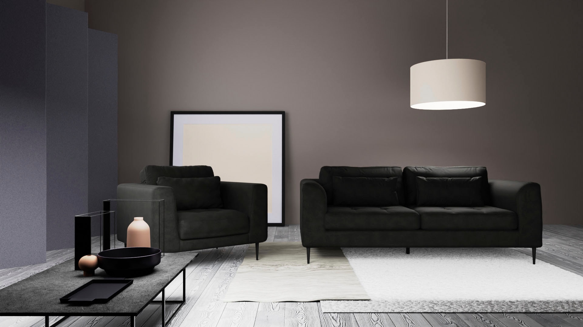 TRENDMANUFAKTUR Sessel »Luzi, Loungesessel, modern mit extra hohen Füßen« Designsessel mit tollem Sitzkomfort, Metallfüße schwarz, Breite 96 cm